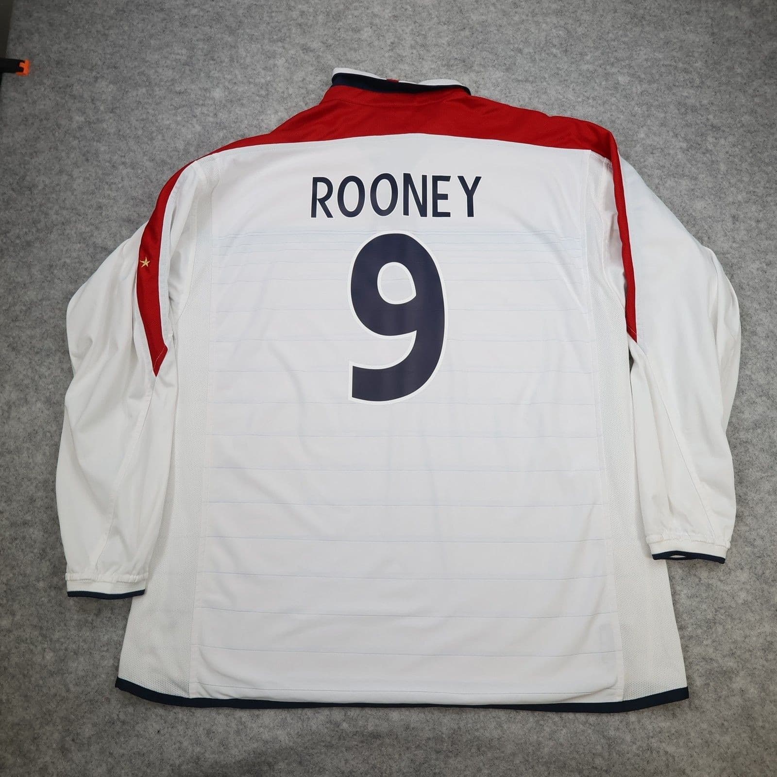 England Football Shirt 2XL White Home Kit Umbro 2003 2005 Wayne Rooney photo 2