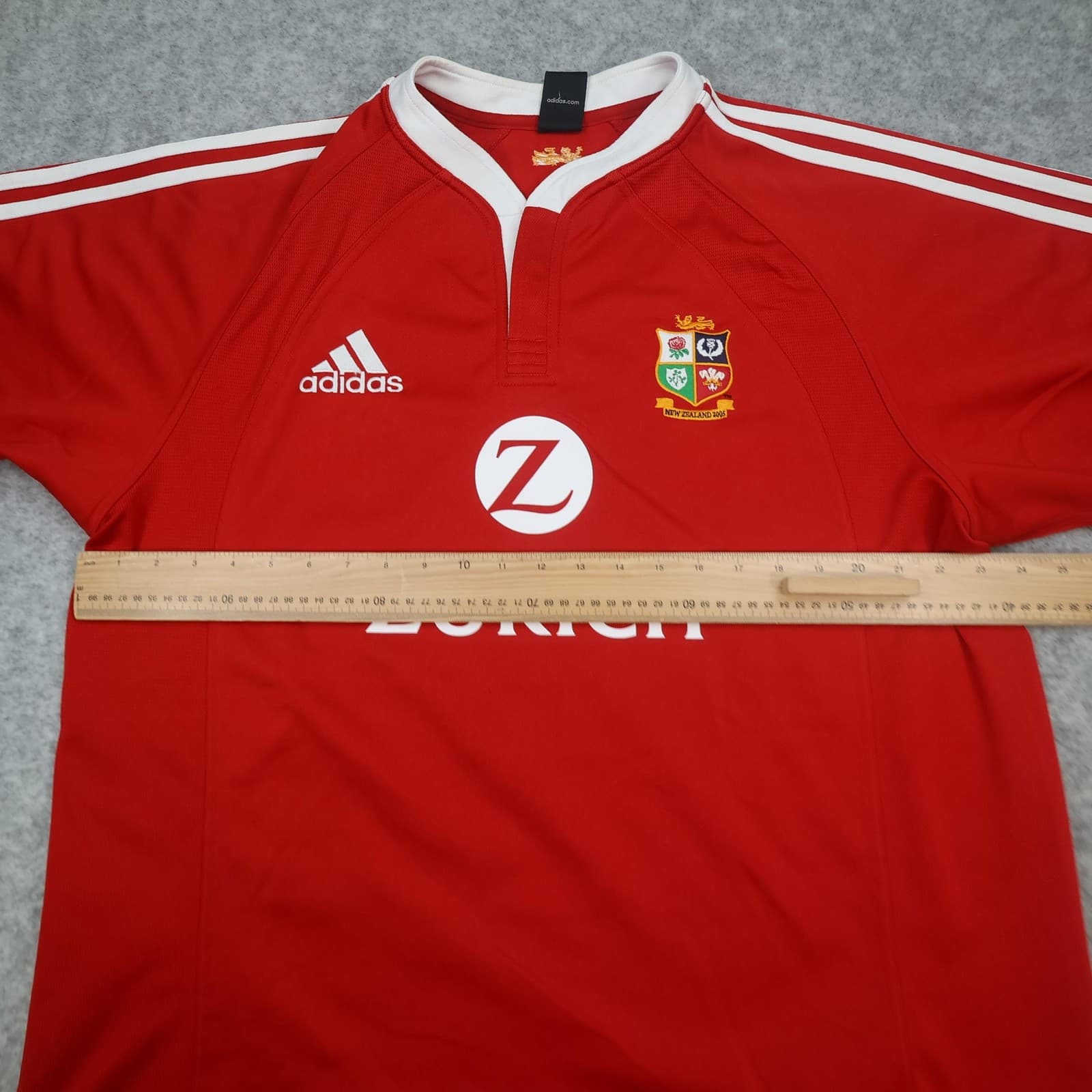Vintage British Lions Rugby Shirt Mens XL Red Rugby Union Adidas Zurich 2005 photo 10