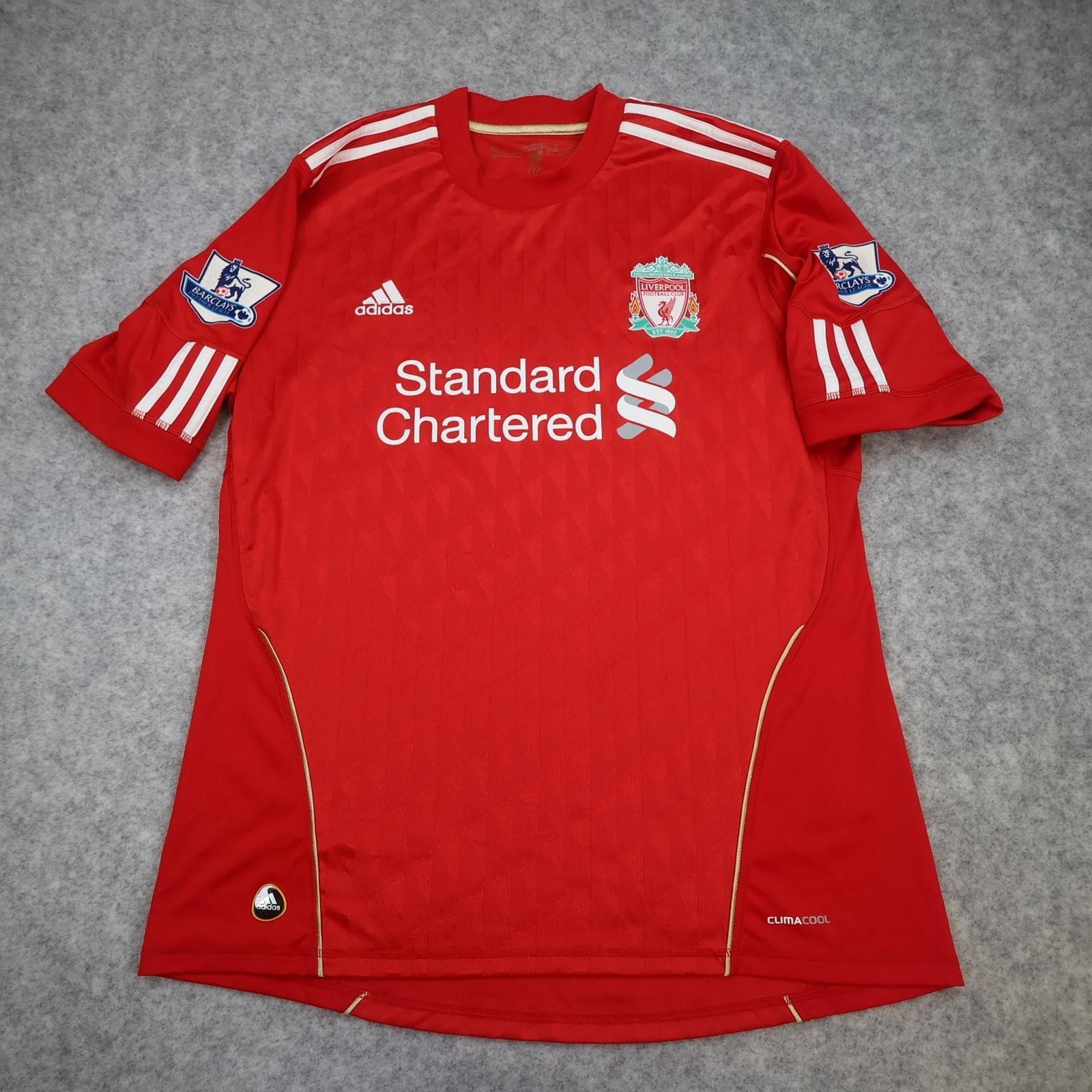 Liverpool Shirt Mens Large Red Home 2010 2012 EPL Football Adidas Torres 9 photo 2