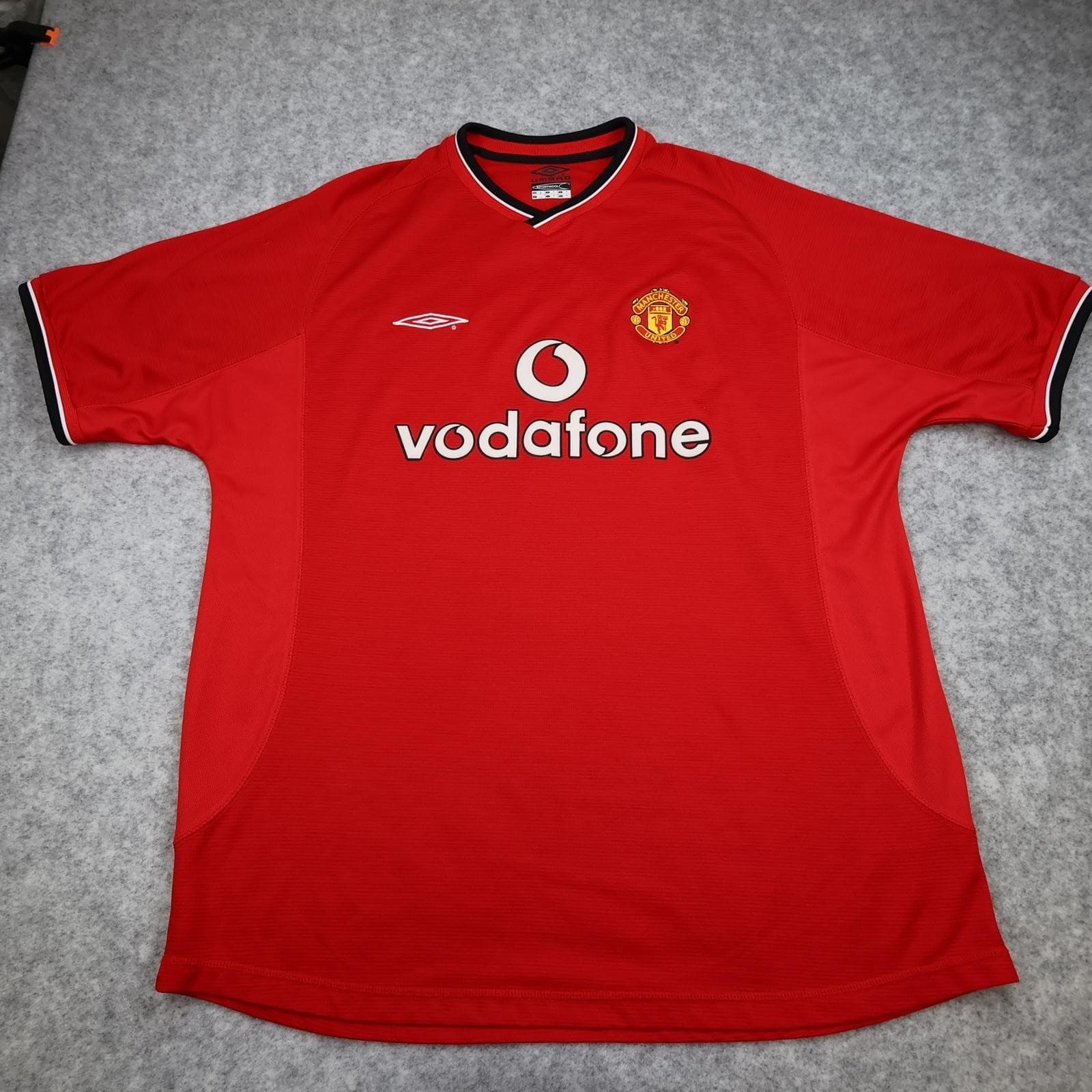 Vintage Manchester United Shirt Mens XL Red Home 2001 2002 Umbro Beckham 7 photo 2
