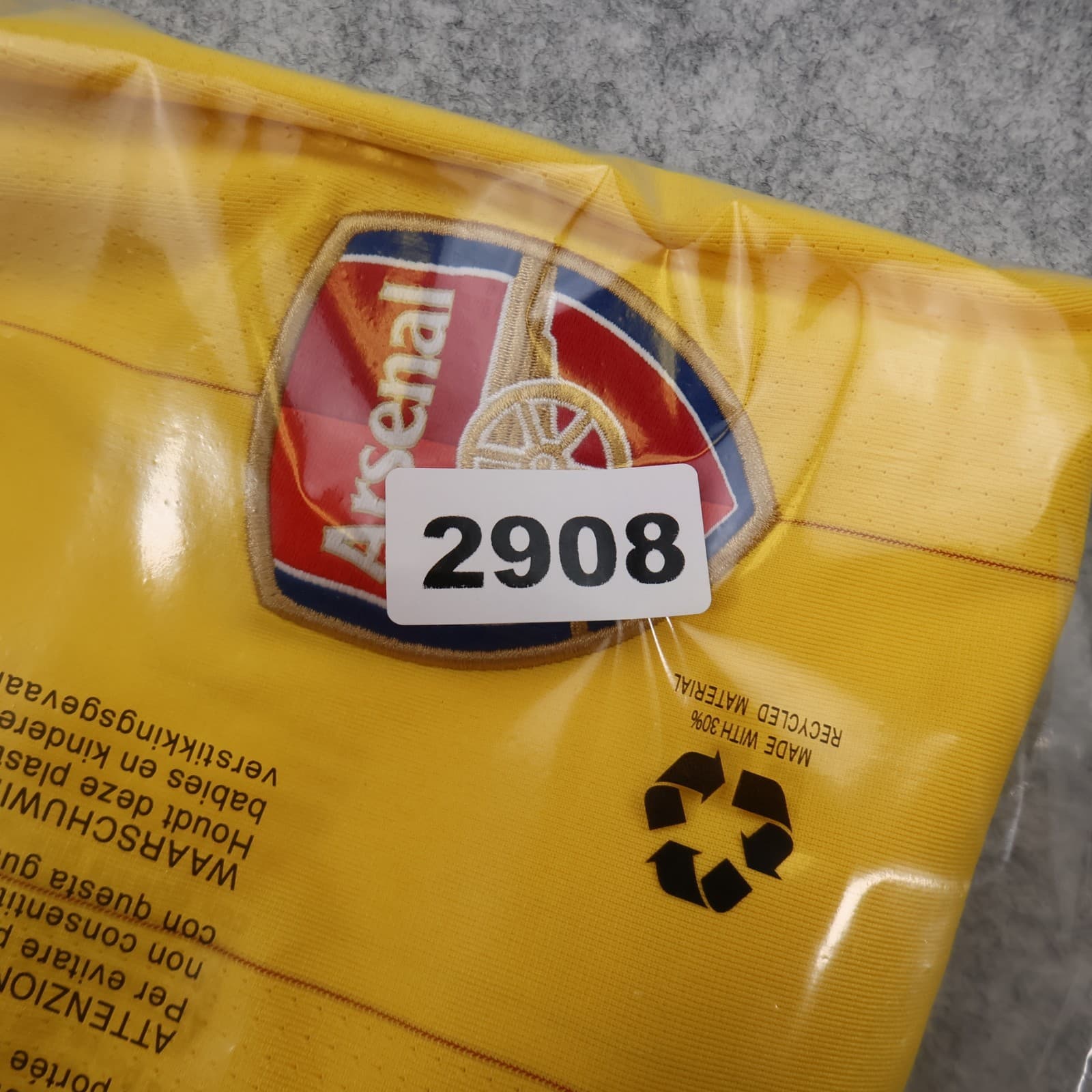 Arsenal Shirt Medium Yellow Away Kit 2010 2013 Nike Soccer Jersey photo 14