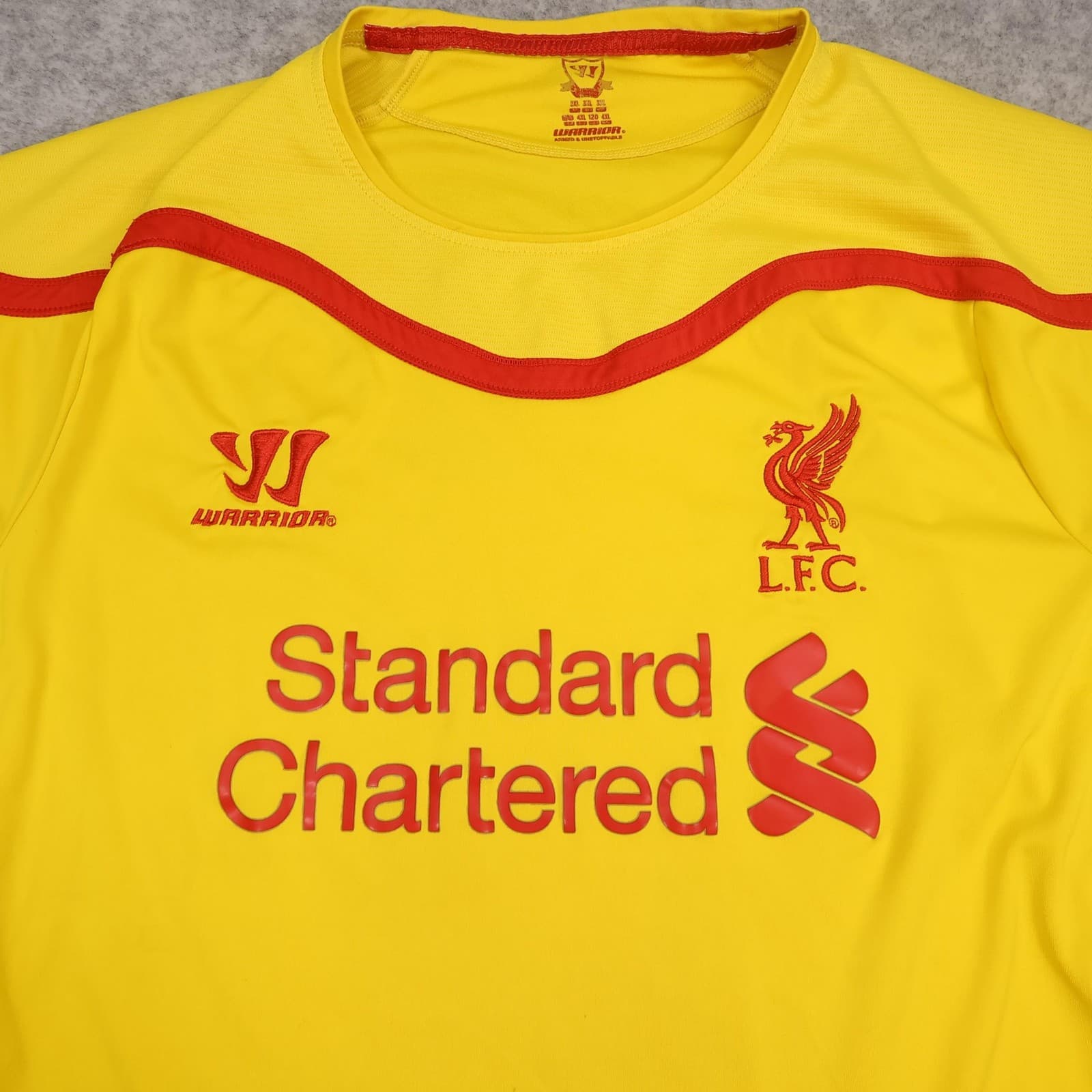 Liverpool Away Shirt Mens 2XL Yellow Away 2014 2015 Warrior Soccer Jersey photo 3