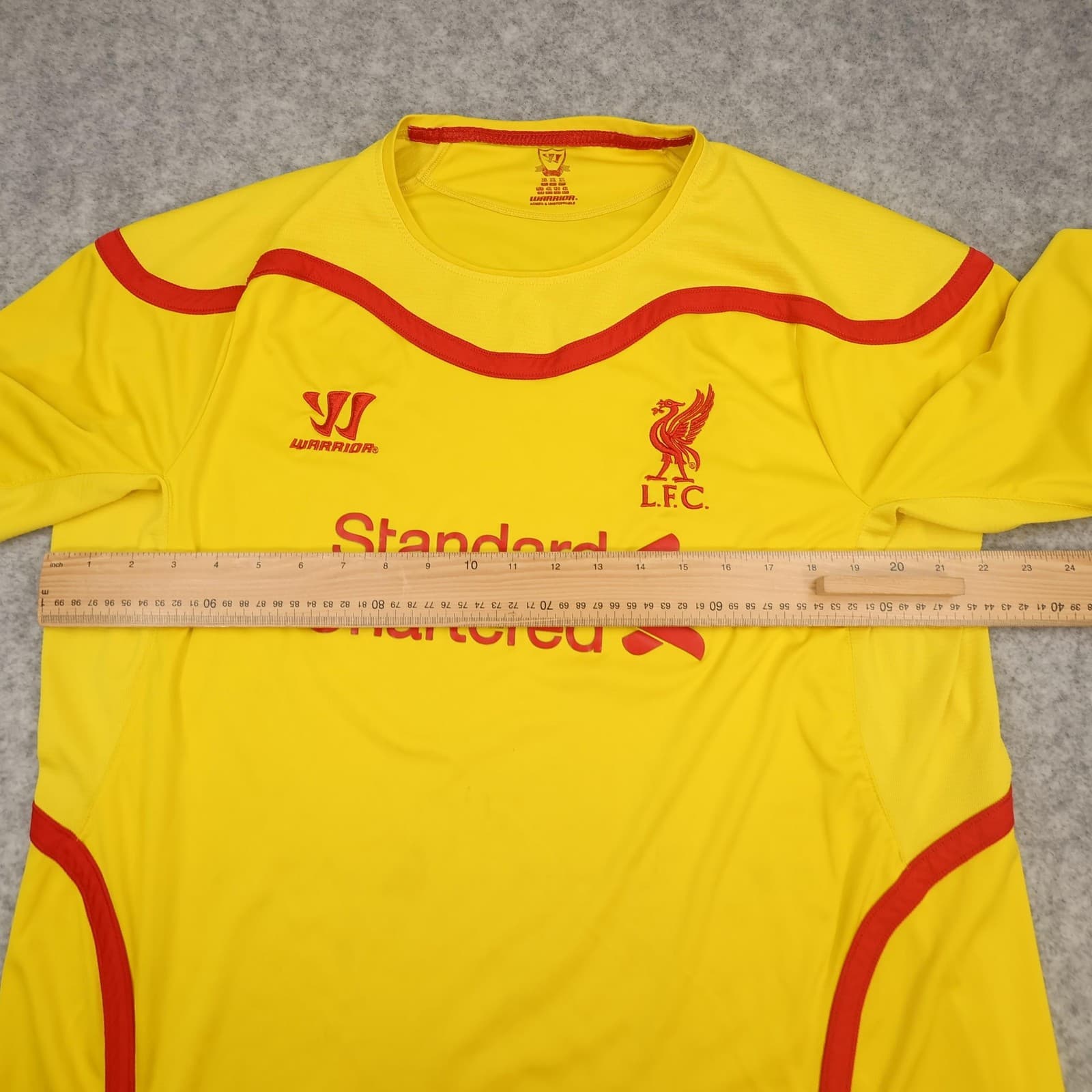 Liverpool Away Shirt Mens 2XL Yellow Away 2014 2015 Warrior Soccer Jersey photo 13