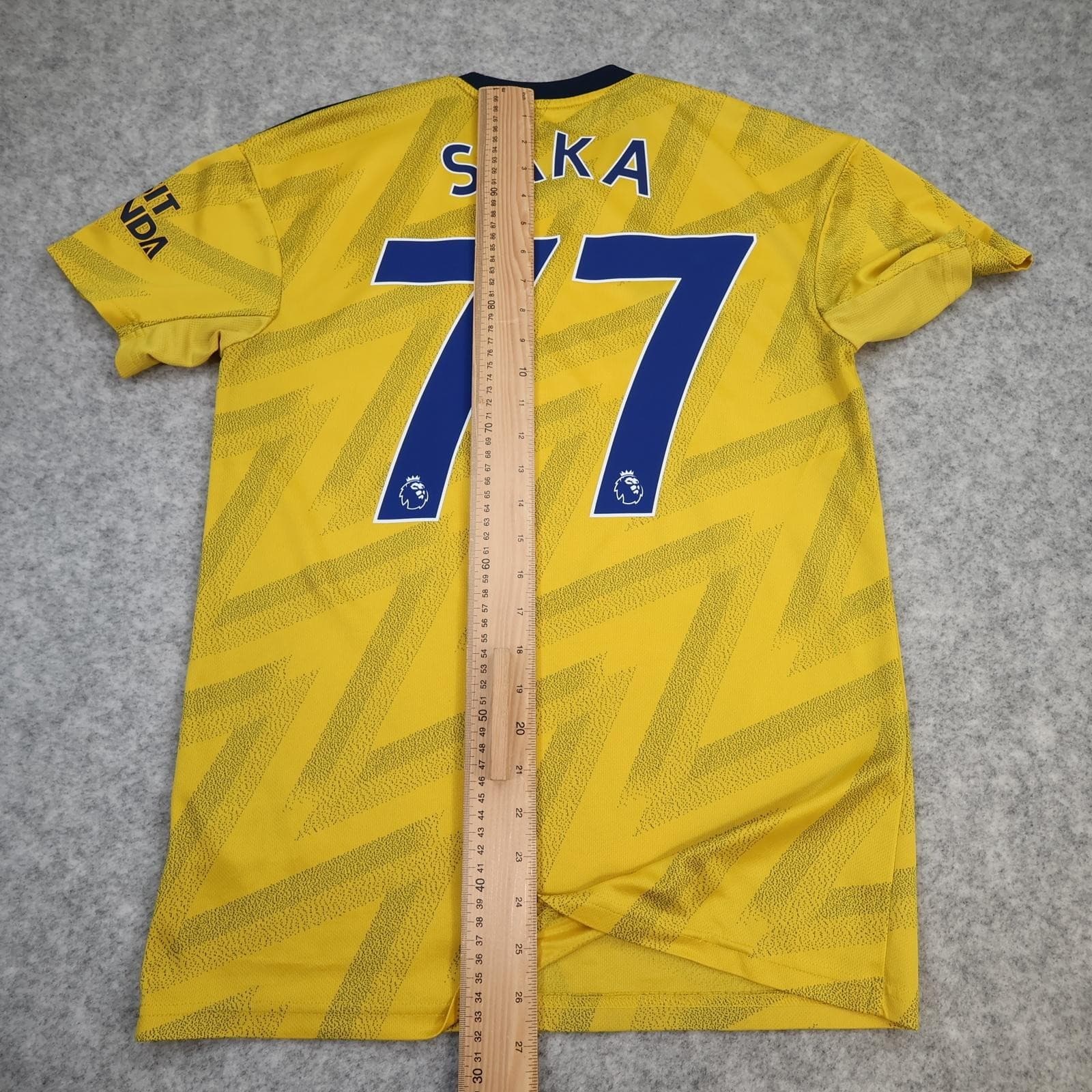 Arsenal Away Shirt Mens Small Yellow 2019 2020 Football Adidas Saka 77 Jersey photo 13