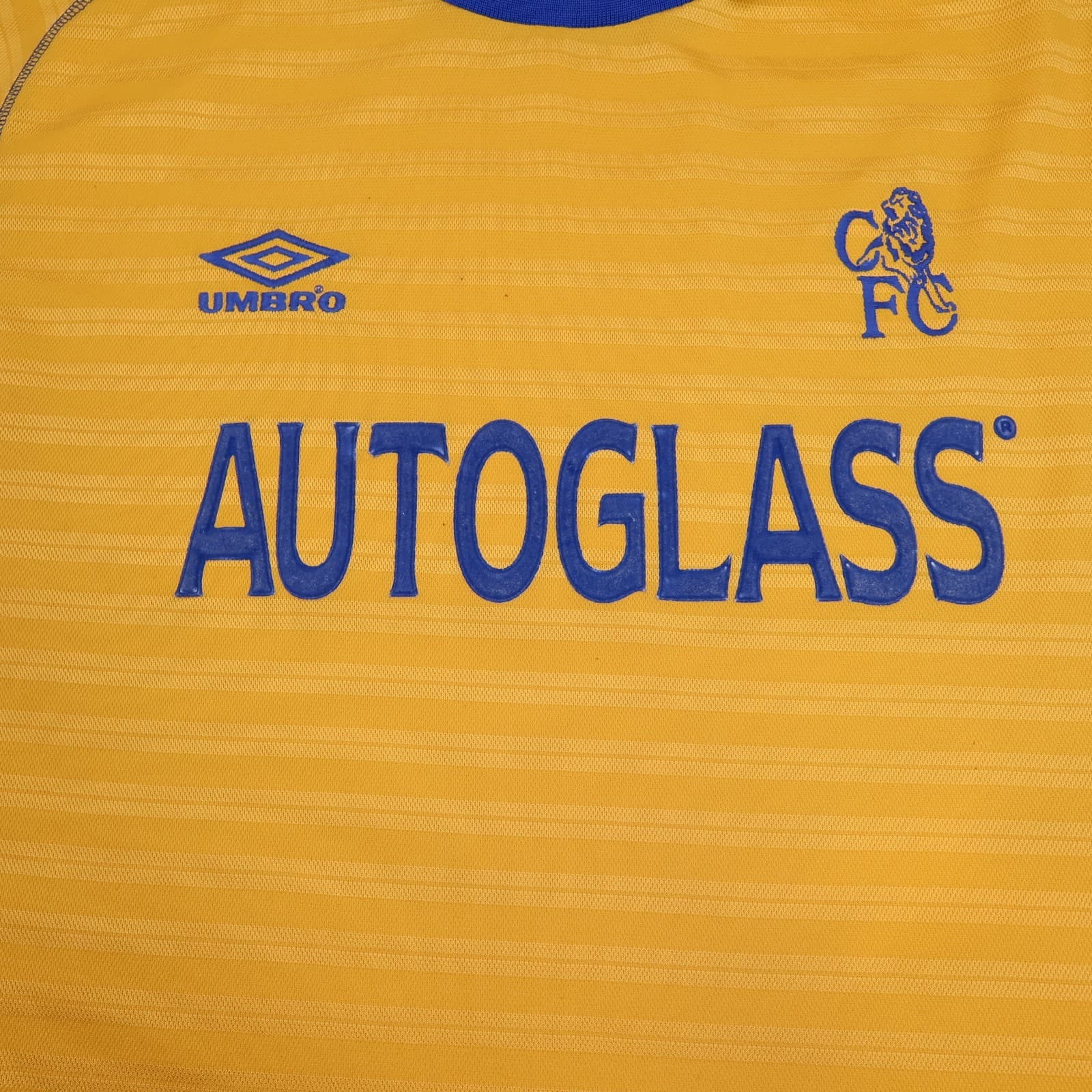 Vintage Chelsea Shirt Large Yellow Third Kit 2000 2001 Jersey Autoglass photo 7