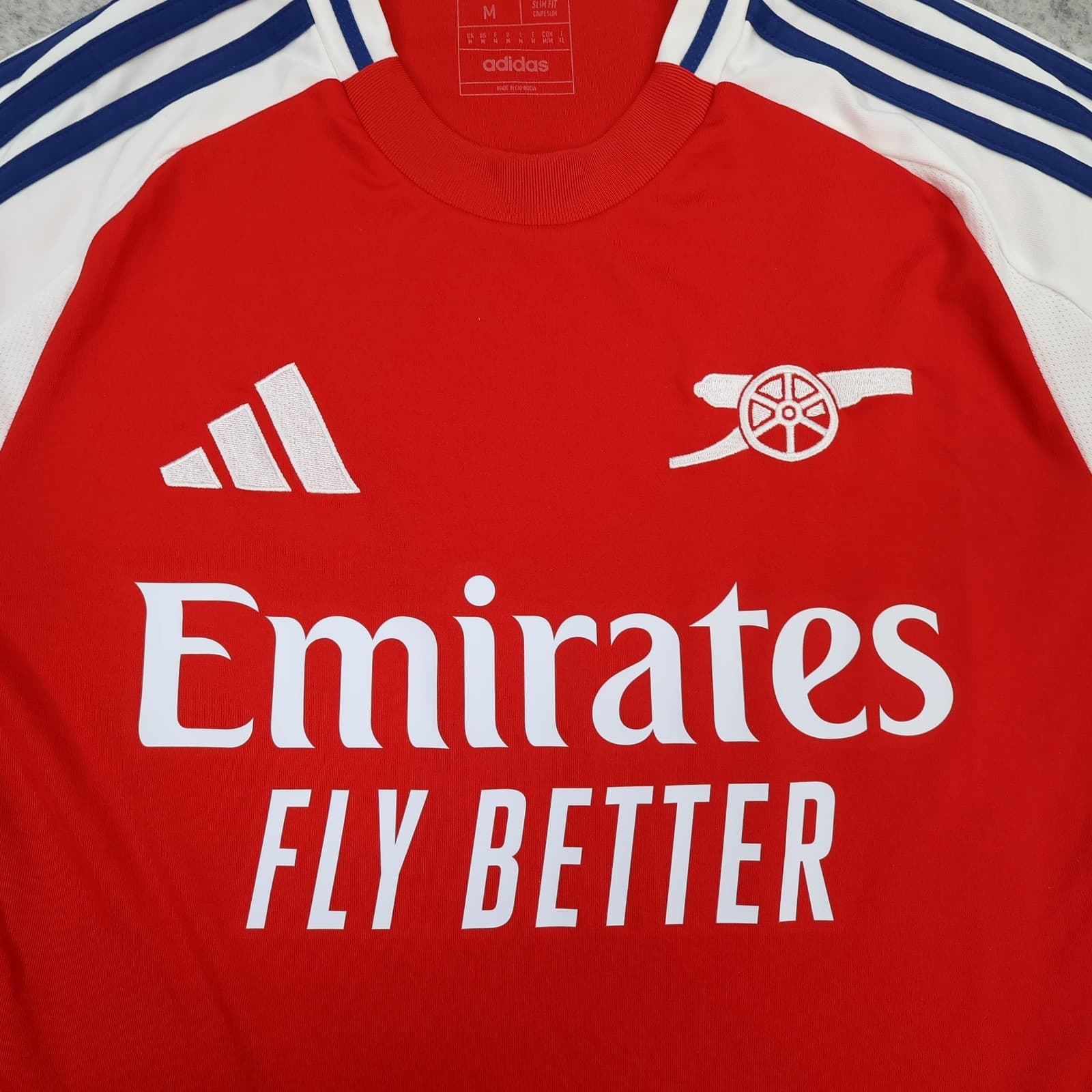 Arsenal Shirt Mens Medium Red Home 2024 2025 Adidas Emirates Soccer Jersey photo 3