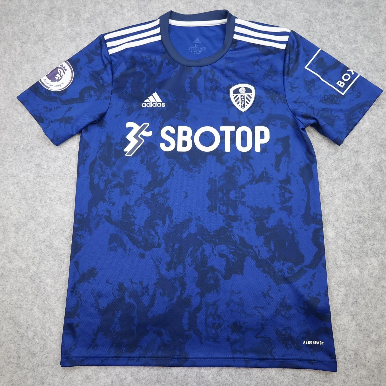 Leeds United Away Shirt Mens Medium Blue 2021 2022 EPL Football Adidas SBOTOP
