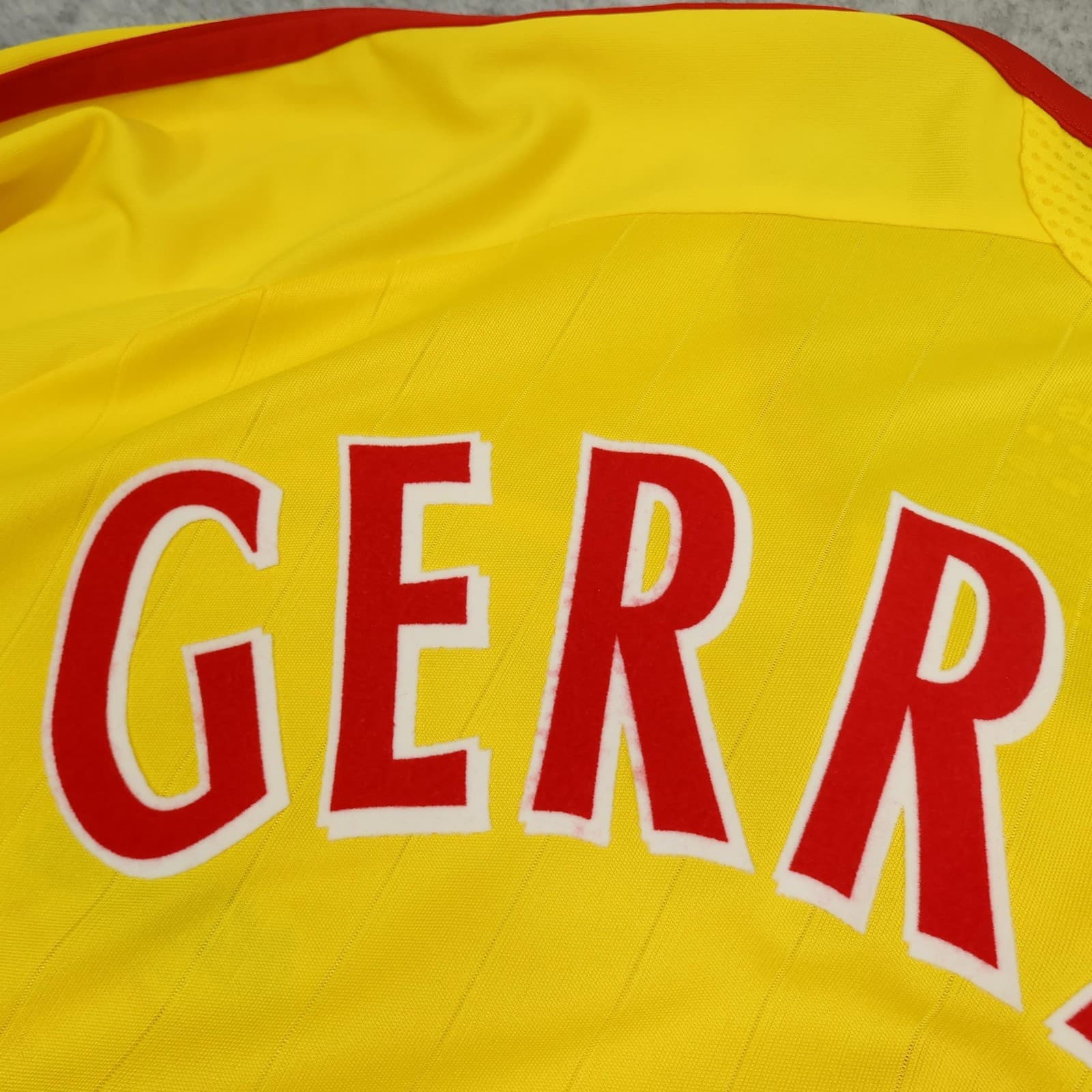 Liverpool Shirt Mens XL Yellow Away Kit 2006 2007 Adidas Gerrard 8 Soccer Jersey photo 10