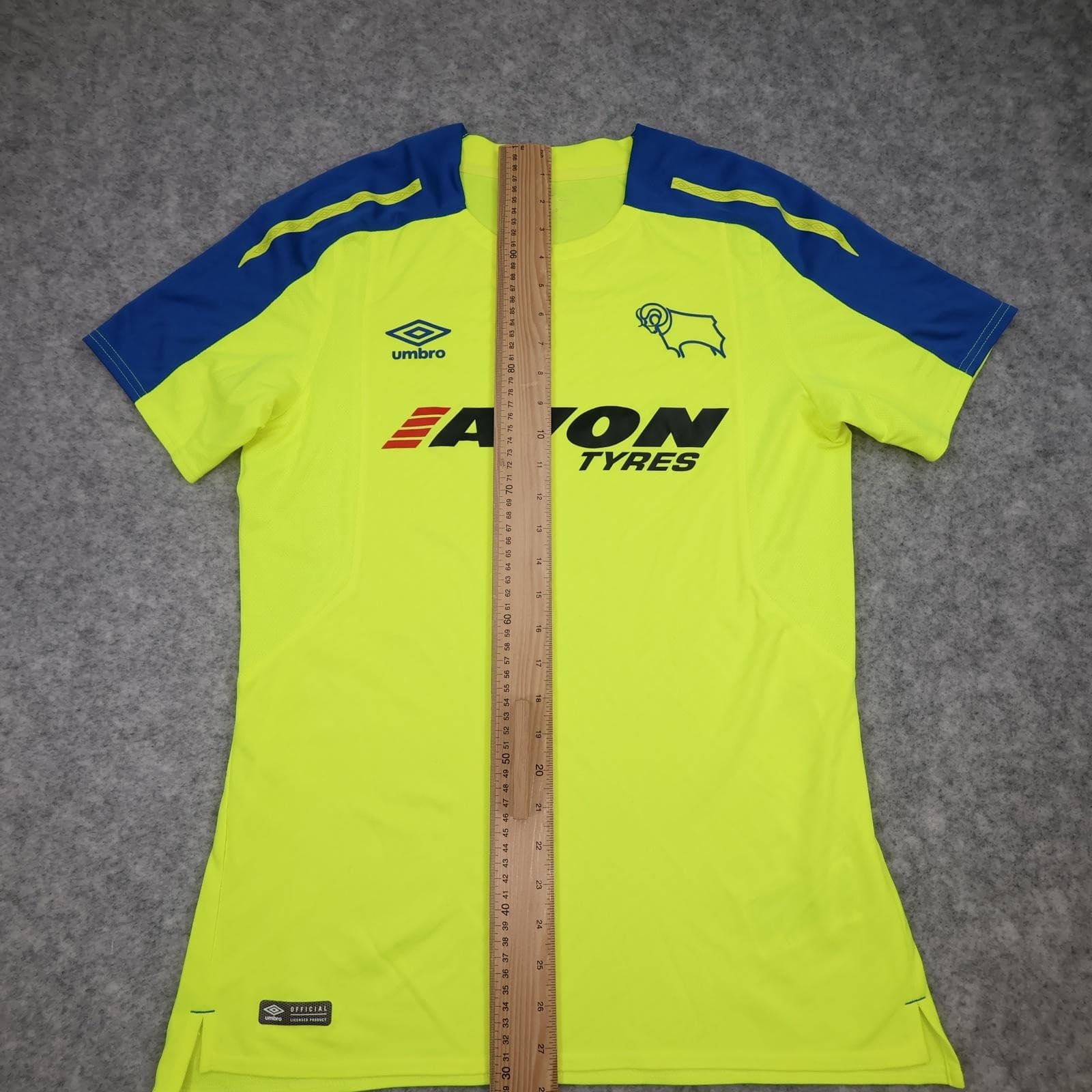 Derby County Shirt Mens Small Yellow Away Football Umbro 2017 2018 Jersey photo 11