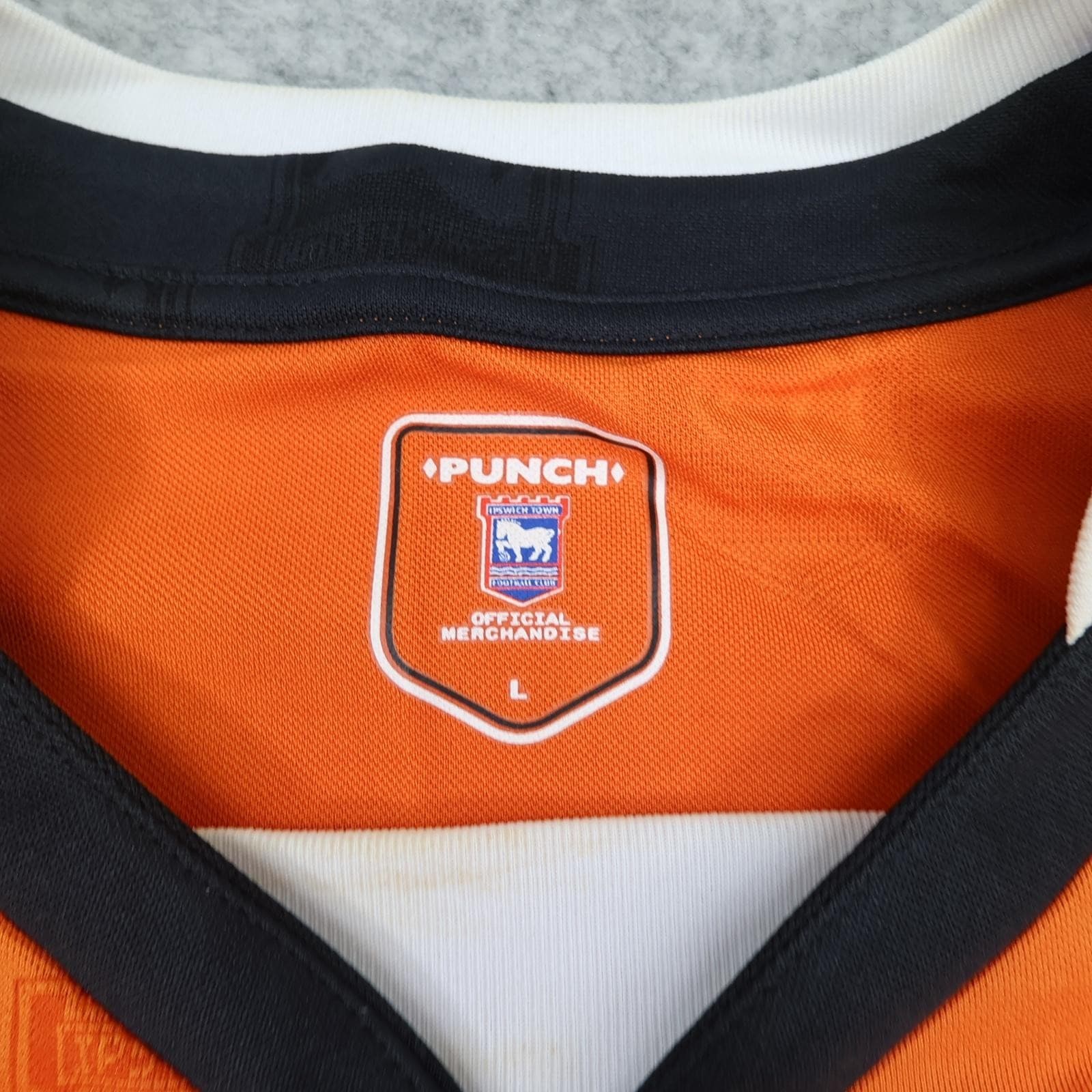 Ipswich Town Shirt Mens Large Orange Away 2004 2006 Punch Powergen Soccer Jersey photo 5