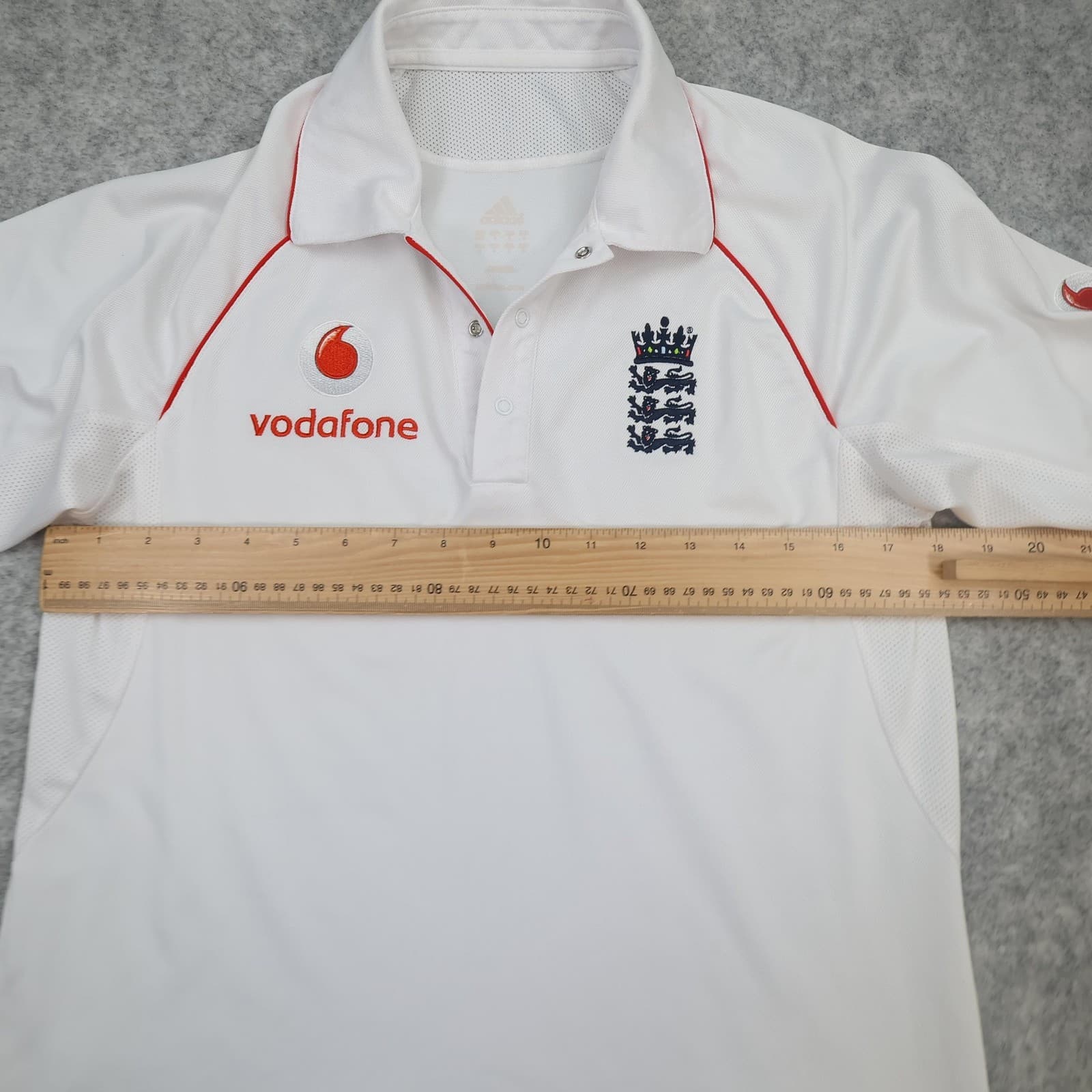 England Cricket Shirt Mens Small White Adidas 2008 2010 ECB Cricket Jersey photo 8
