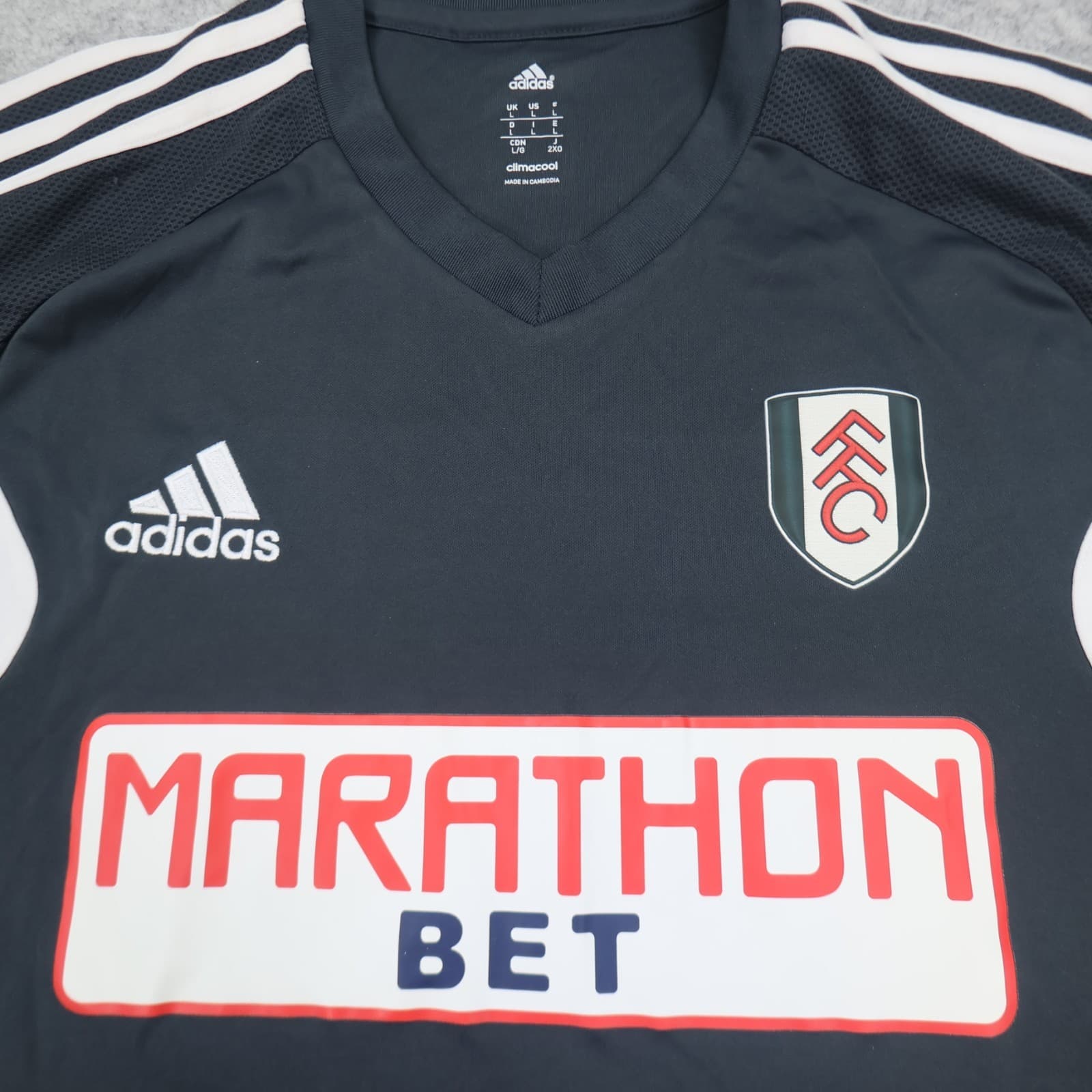 Fulham FC Shirt Large Black Training Kit 2012 2013 Adidas Jersey Training shirt photo 3
