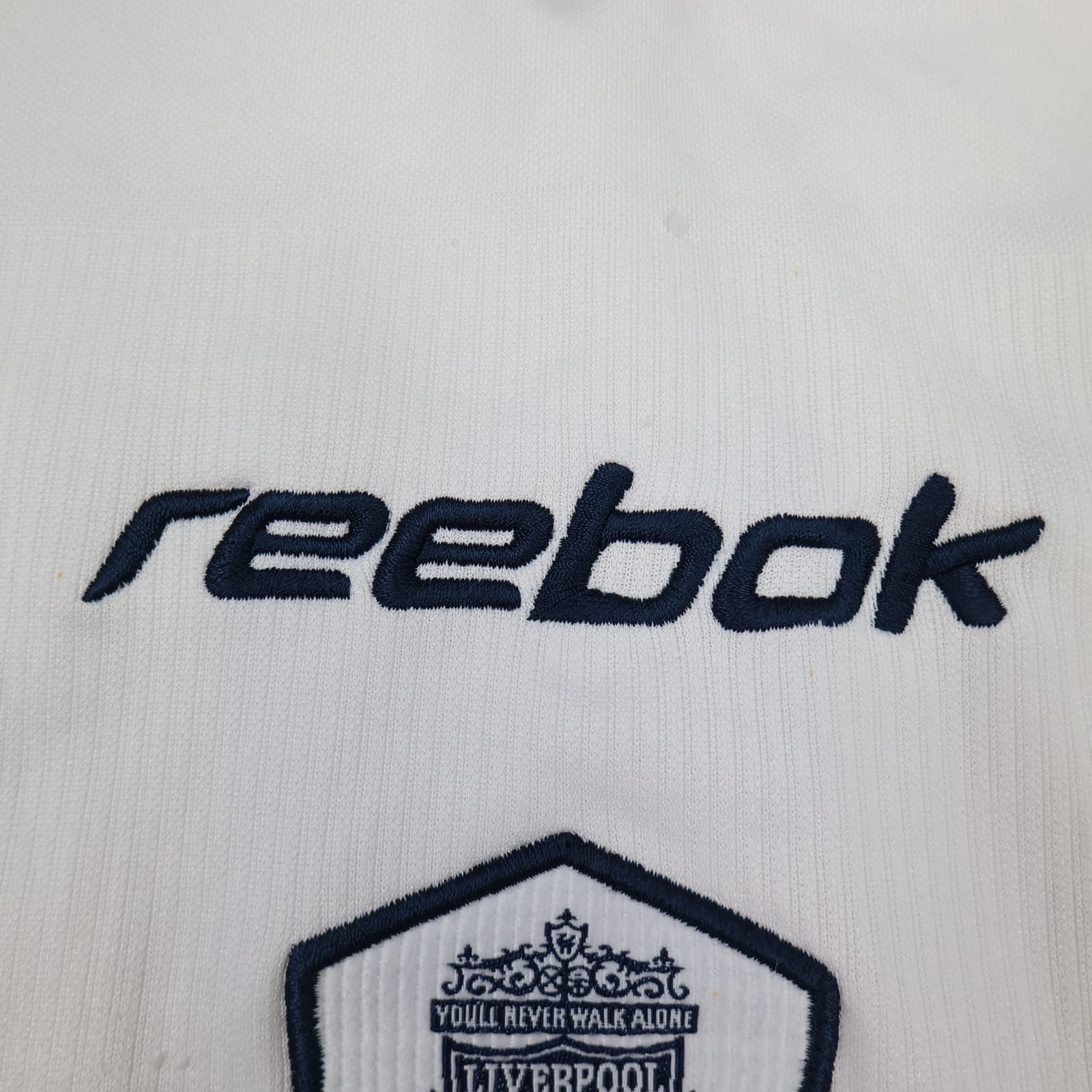 Vintage Liverpool Shirt Large White Away Kit 2001 2003 Reebok 40 42 Jersey photo 6