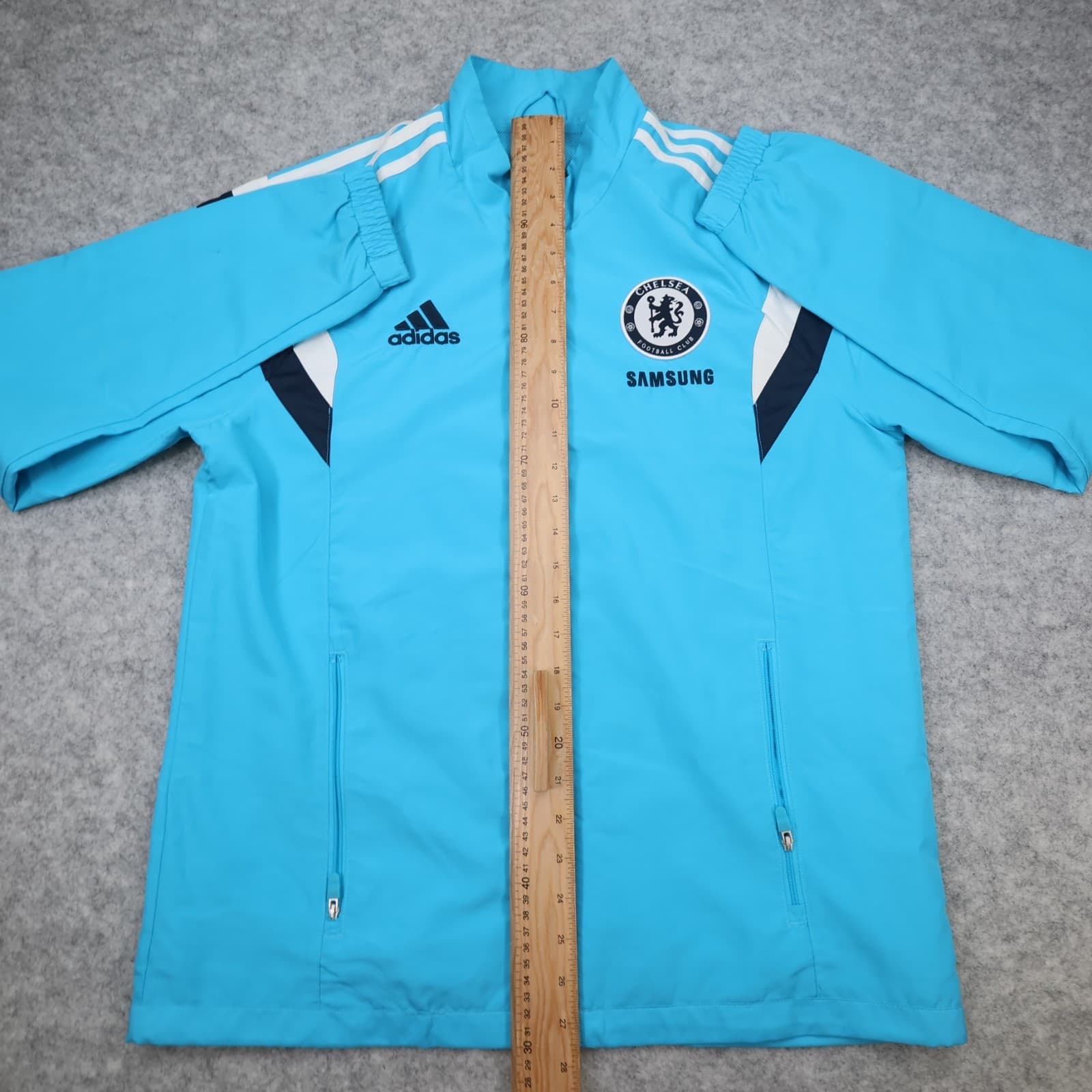 Chelsea Football Jacket Medium Blue Tracksuit Jacket Adidas 2014 2015 Zipped photo 9