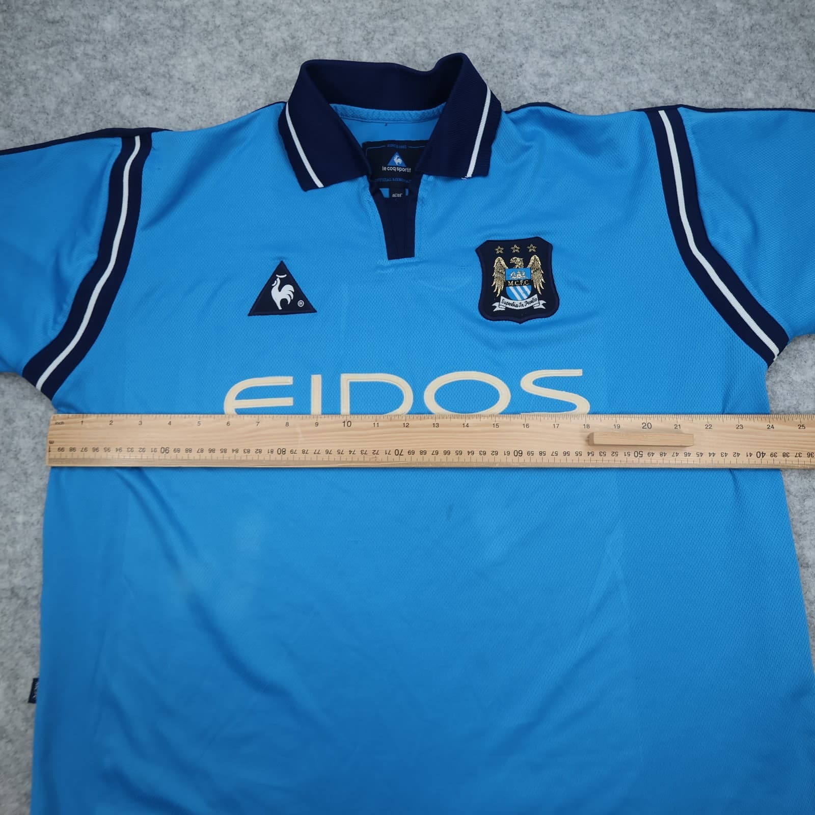 Manchester City Shirt Extra Large Blue Home Kit 2001 2002 Le Coq Sportif Jersey photo 10