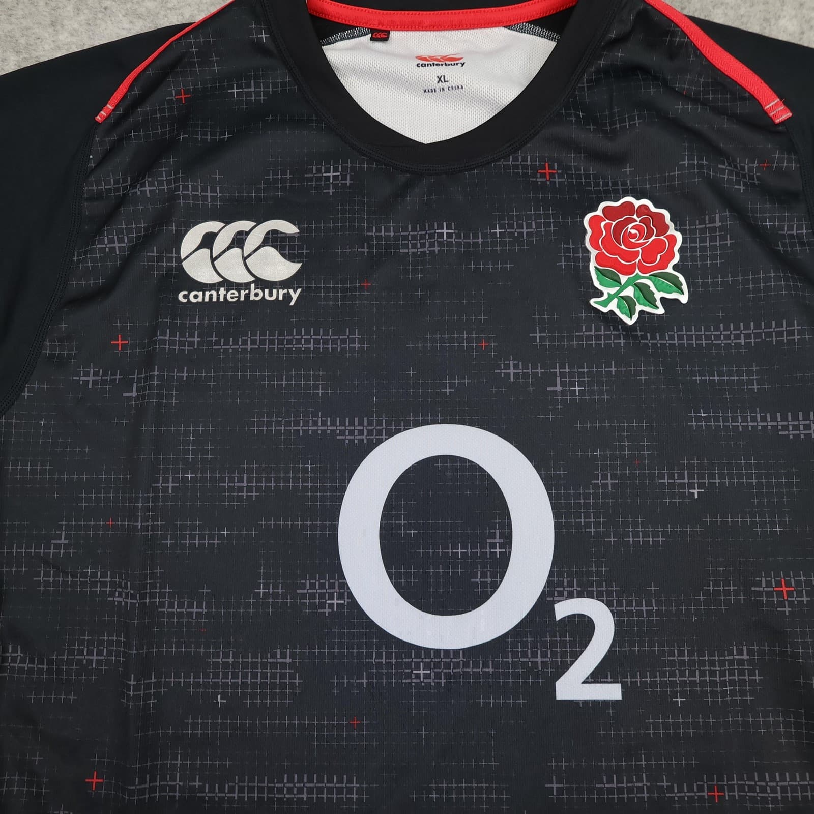 England Rugby Shirt Mens XL Black 2018 2019 Away Canterbury O2 Vapodri Jersey photo 3