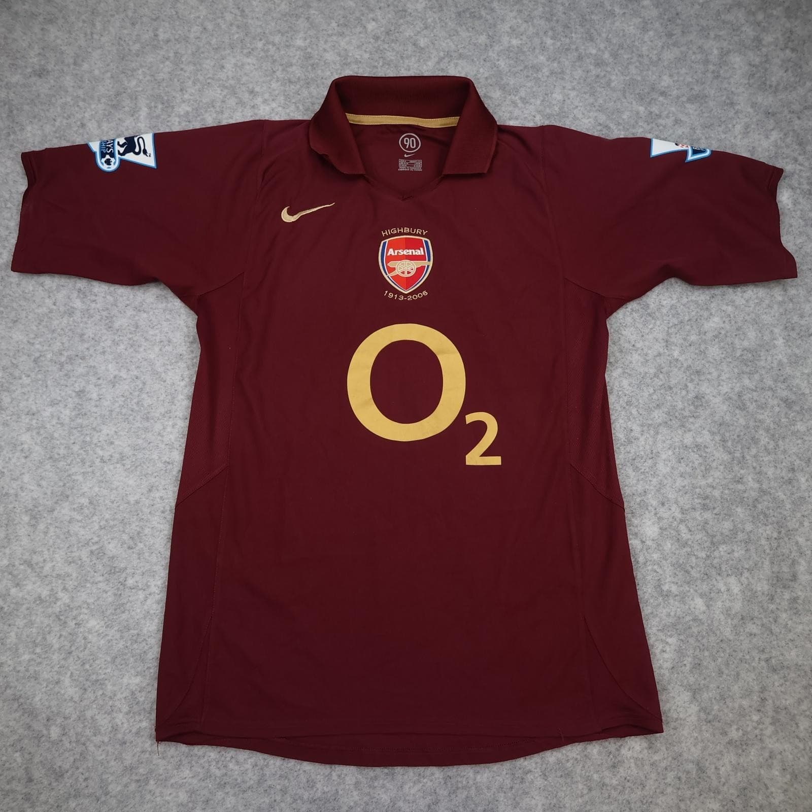 Vintage Arsenal Shirt Mens Small Red Home 2005 2006 Nike O2 Gilberto 19 Highbury photo 5