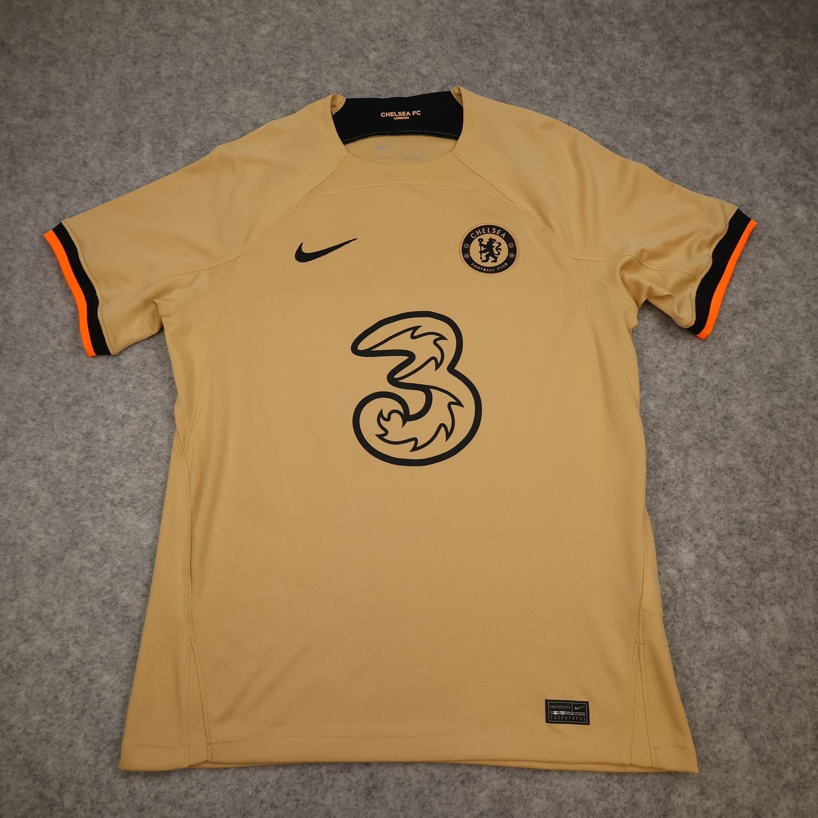 Chelsea Shirt Mens Medium Beige Third Kit 2022 2023 Football Nike Pulisic 10 photo 2