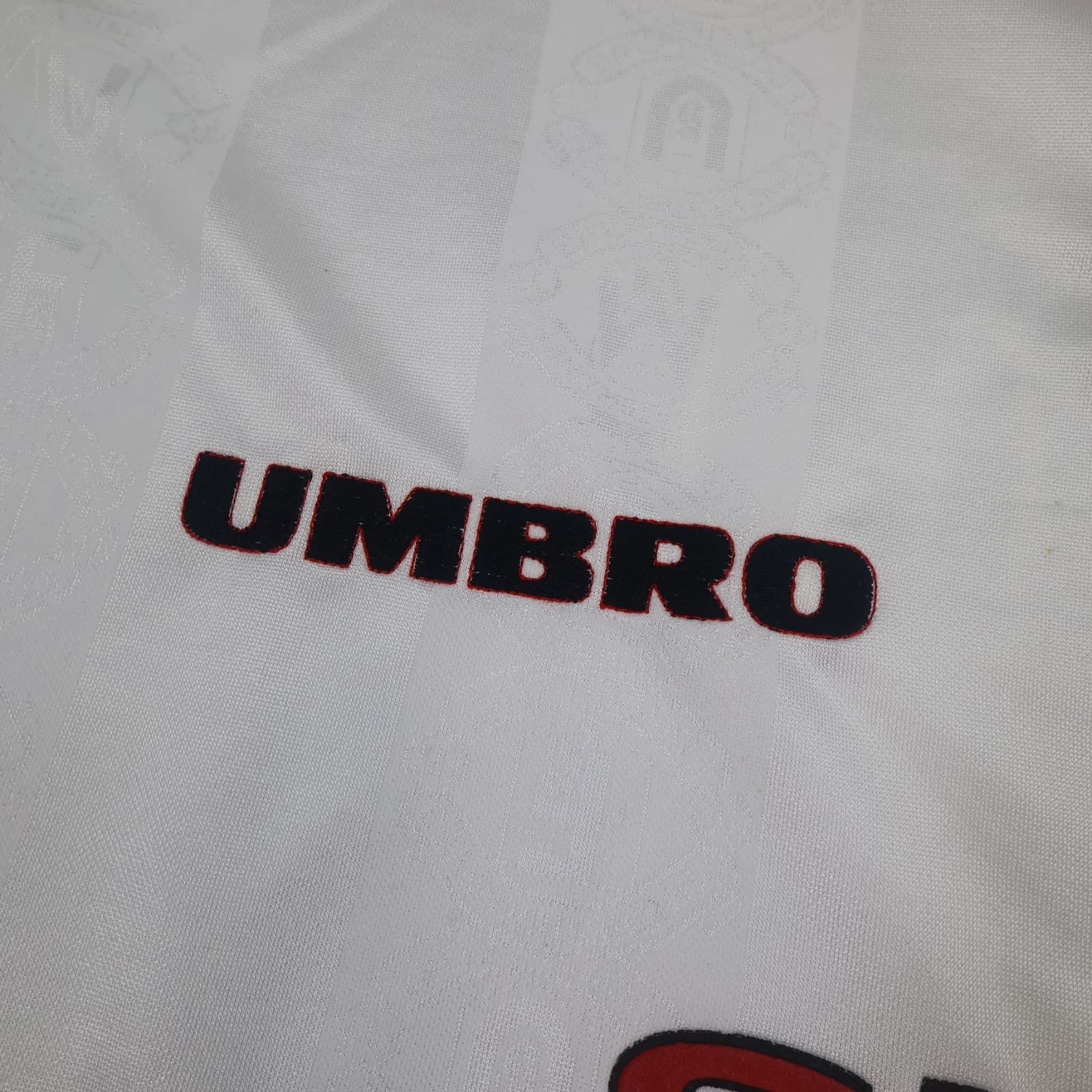 Manchester United Shirt 2XL White Away Kit 1997 1999 Umbro Jersey Paul Scholes photo 6