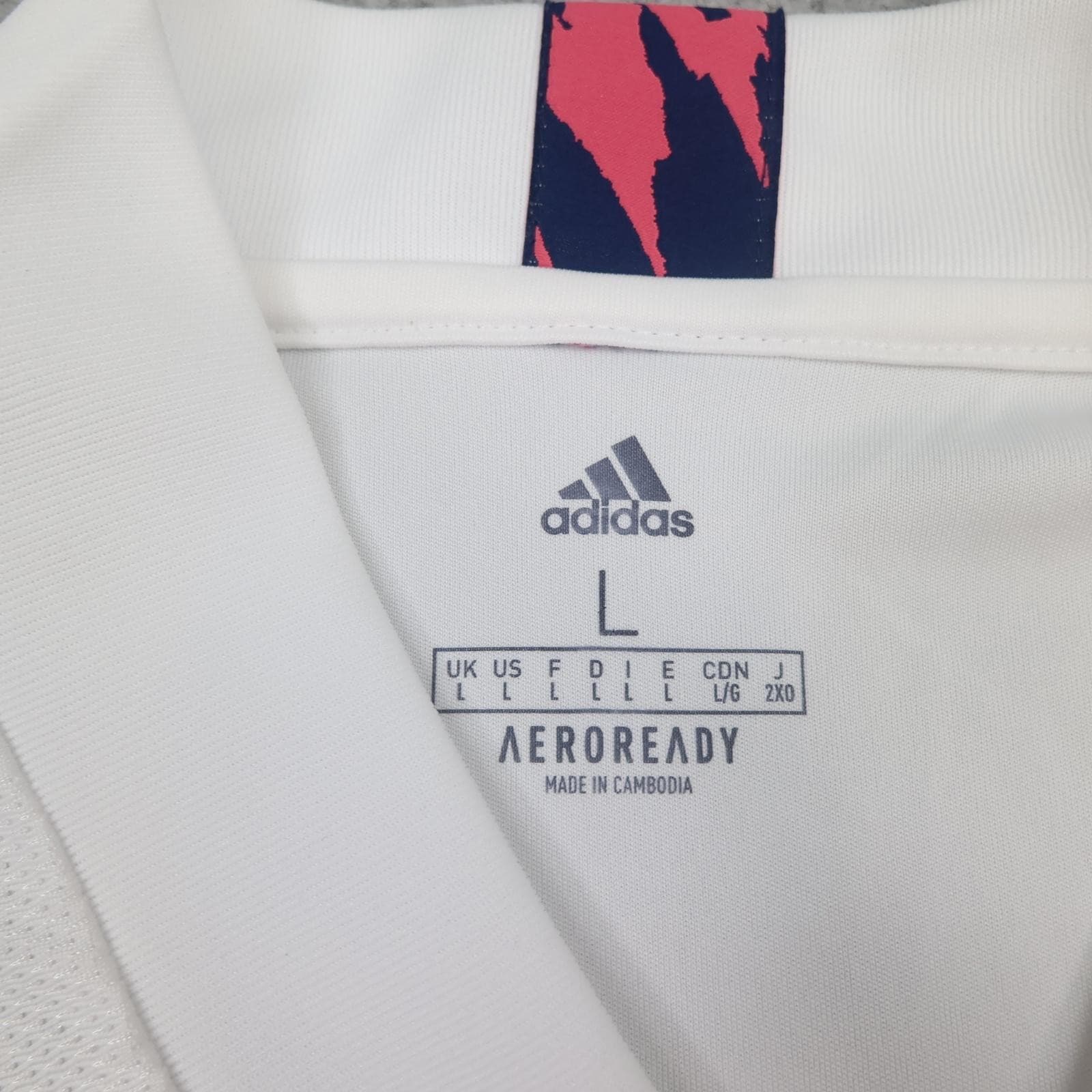 Real Madrid Shirt Mens Large White Home 2020 2021 Football Adidas Emirates photo 5