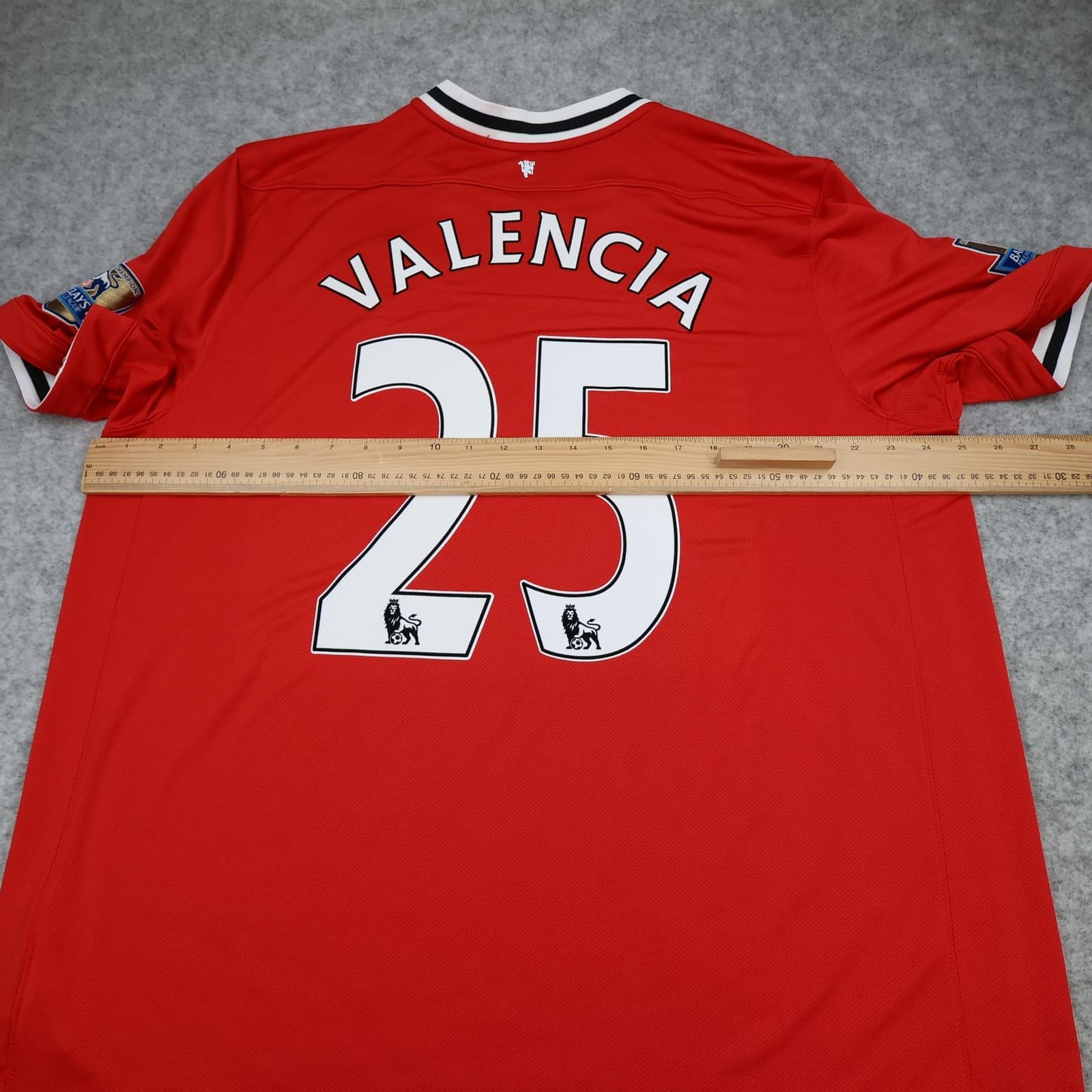 Manchester United Shirt Mens 2XL Red Home 2011 2012 EPL Nike Valencia 25 Jersey photo 12