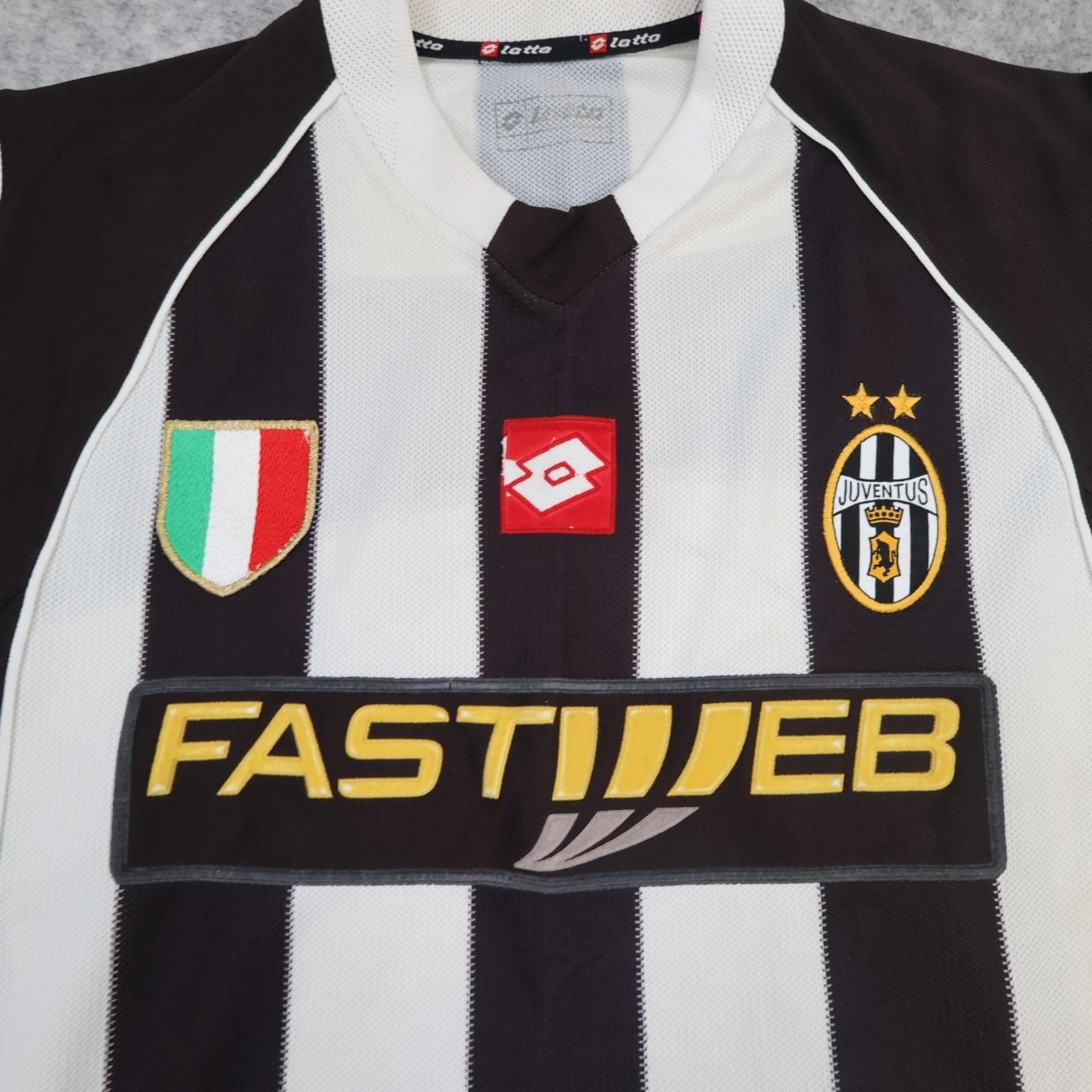 Vintage Juventus Shirt Mens Large White Home 2002 2003 Football Lotto Fastweb photo 3