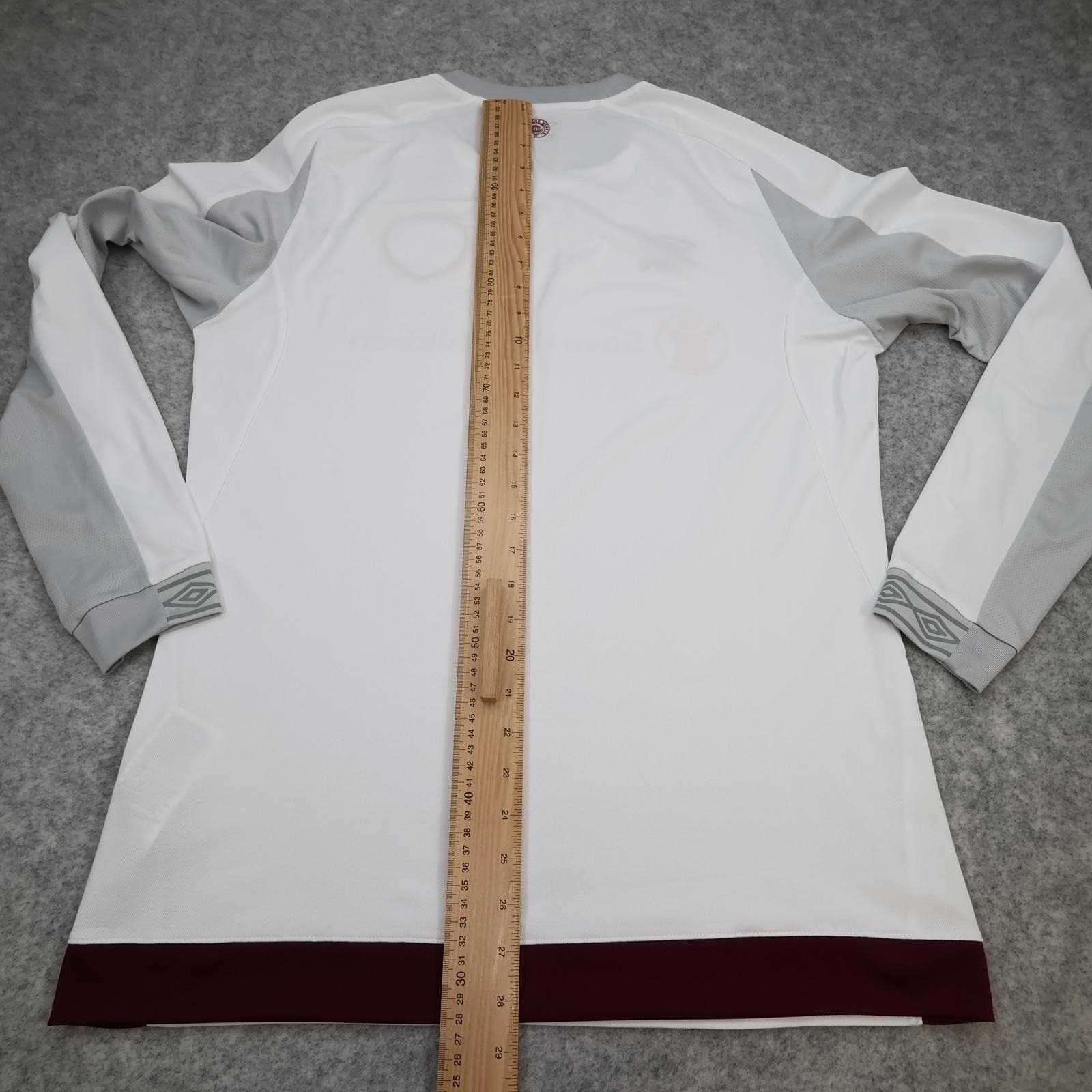 Hearts Shirt Mens Large White Away Long Sleeve Umbro 2018 2019 Soccer Jersey photo 11