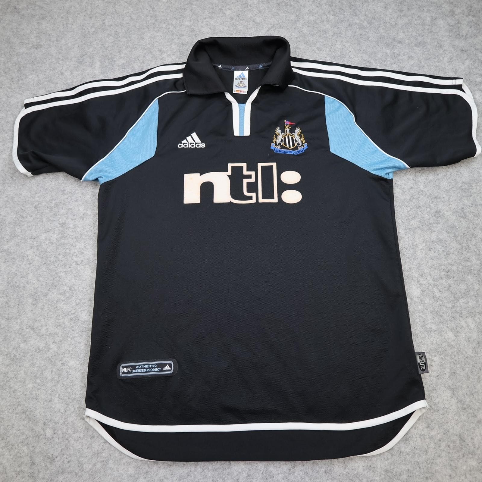 Vintage Newcastle United Shirt Mens Medium Black Away Kit 2000 2001 Adidas NTL