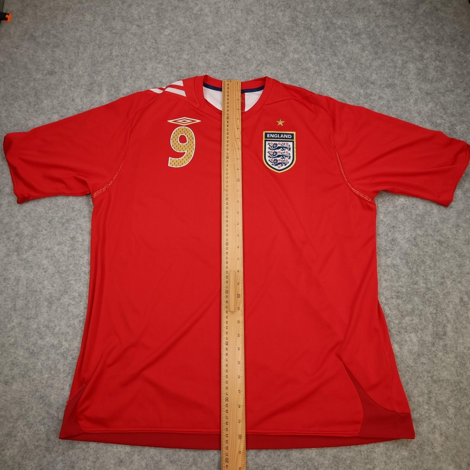 England Away Shirt Mens 2XL Red 2006 2008 Football Umbro Rooney 9 Jersey photo 11