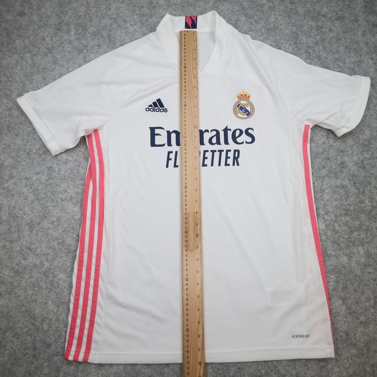 Real Madrid Shirt Mens Large White Home 2020 2021 Football Adidas Emirates photo 10