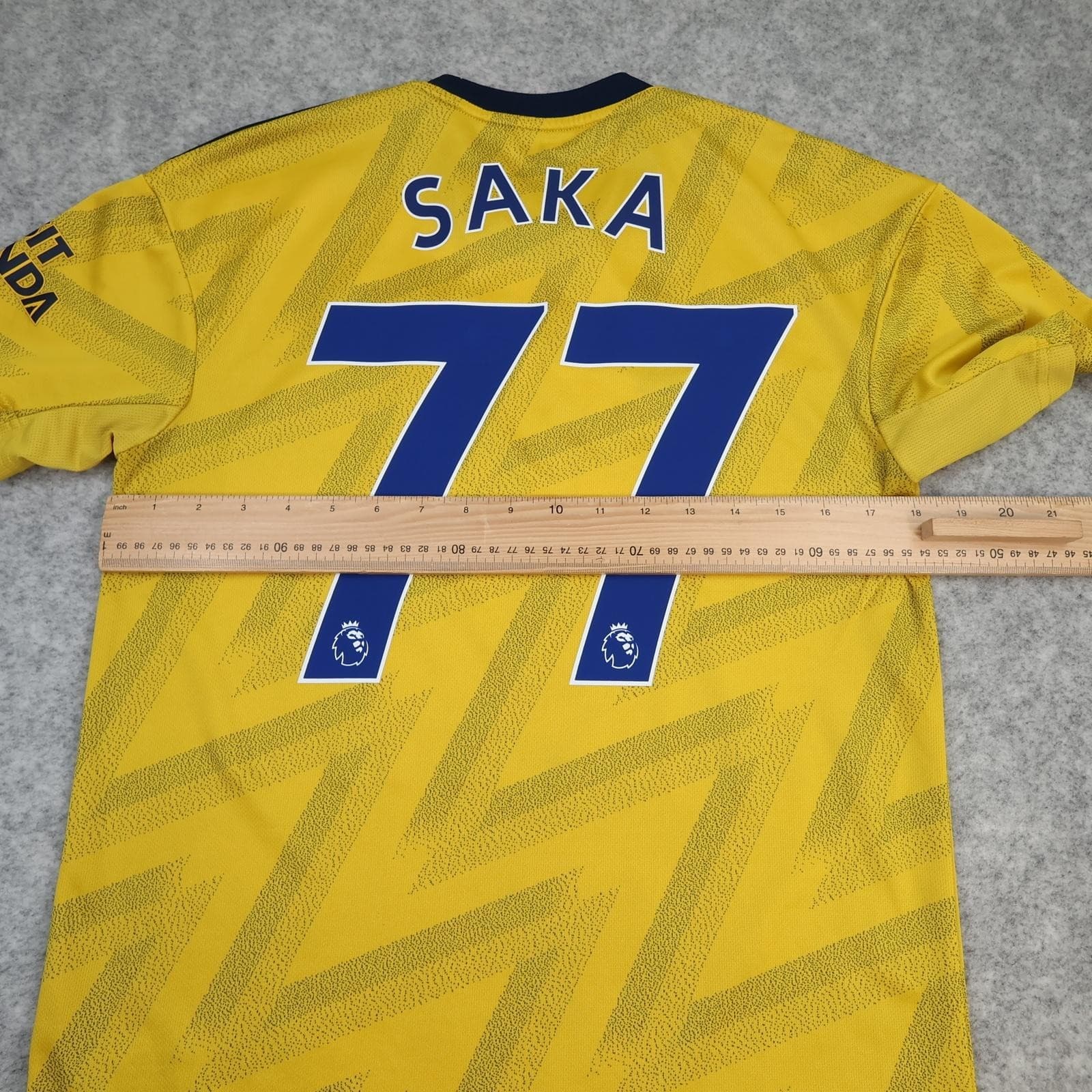 Arsenal Away Shirt Mens Small Yellow 2019 2020 Football Adidas Saka 77 Jersey photo 11
