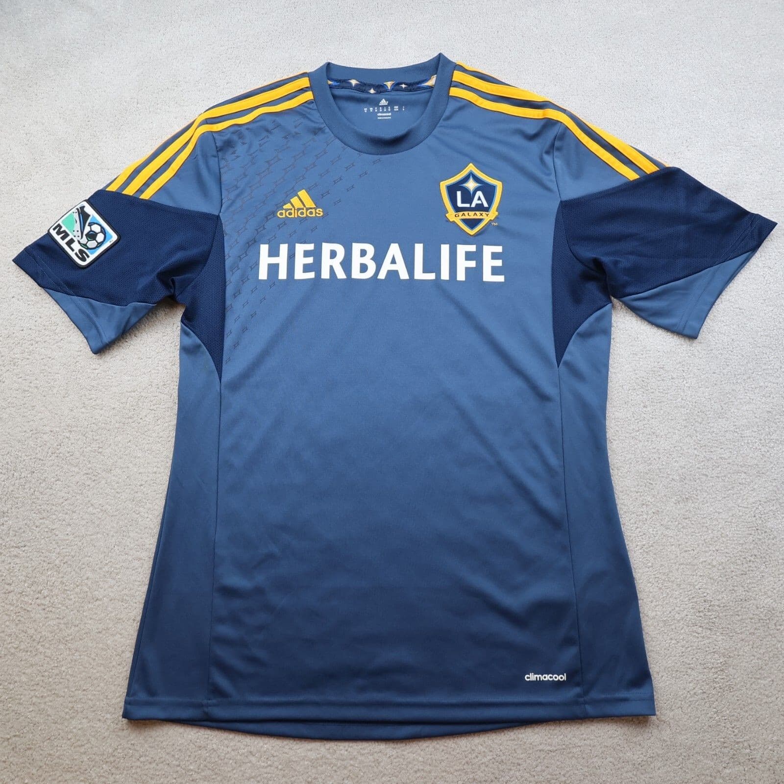 LA Galaxy Football Shirt Medium Navy Away Kit 2013 2014 2015 Adidas Jersey MLS