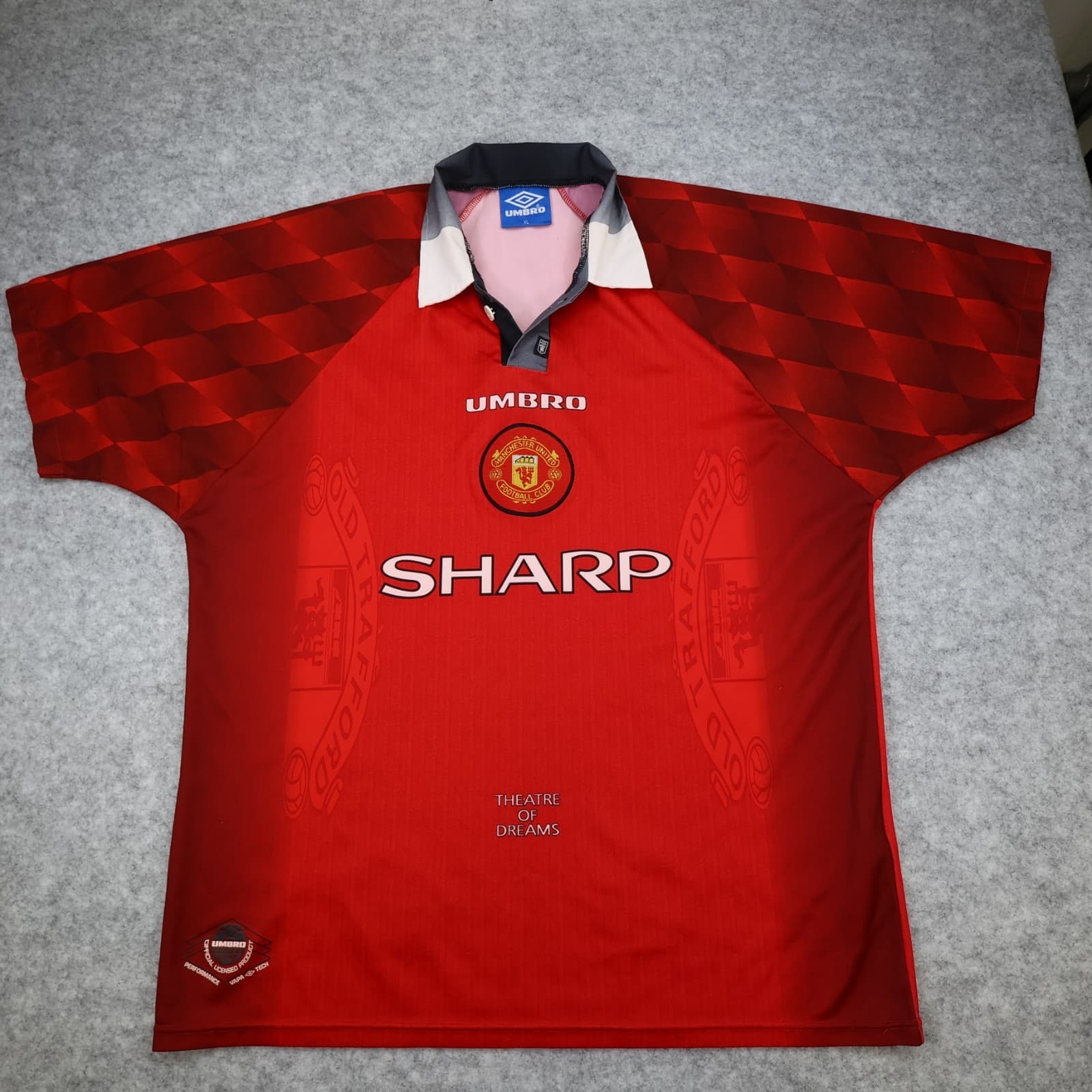 Vintage Manchester United Shirt Extra Large Red Home Kit 1996 1998 Umbro Jersey photo 9