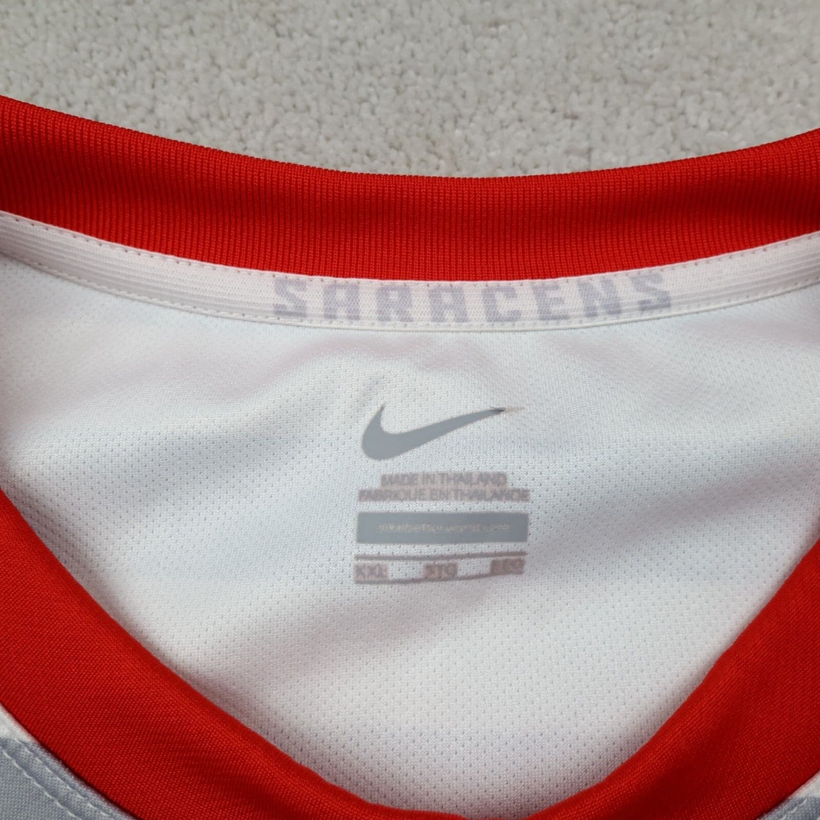 Saracens Rugby Shirt 2XL White Away Jersey 2012 2012 Nike Jersey 50" photo 4
