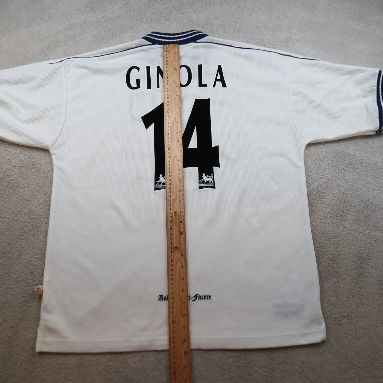 Vintage Tottenham Hotspur Shirt Extra Large White Home 1997 1999 Jersey Ginola photo 13