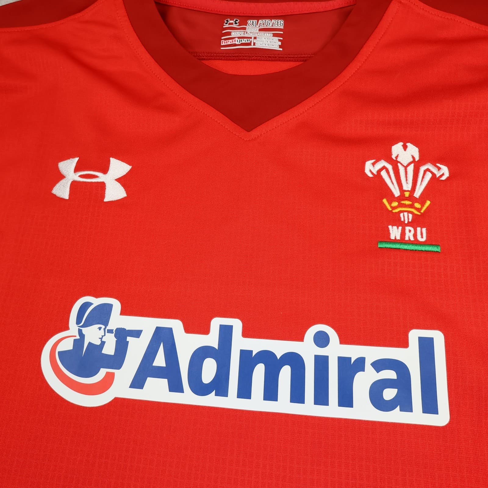 Wales Rugby Shirt Mens XXL Red Rugby Union Under Armour Admiral Jersey photo 3
