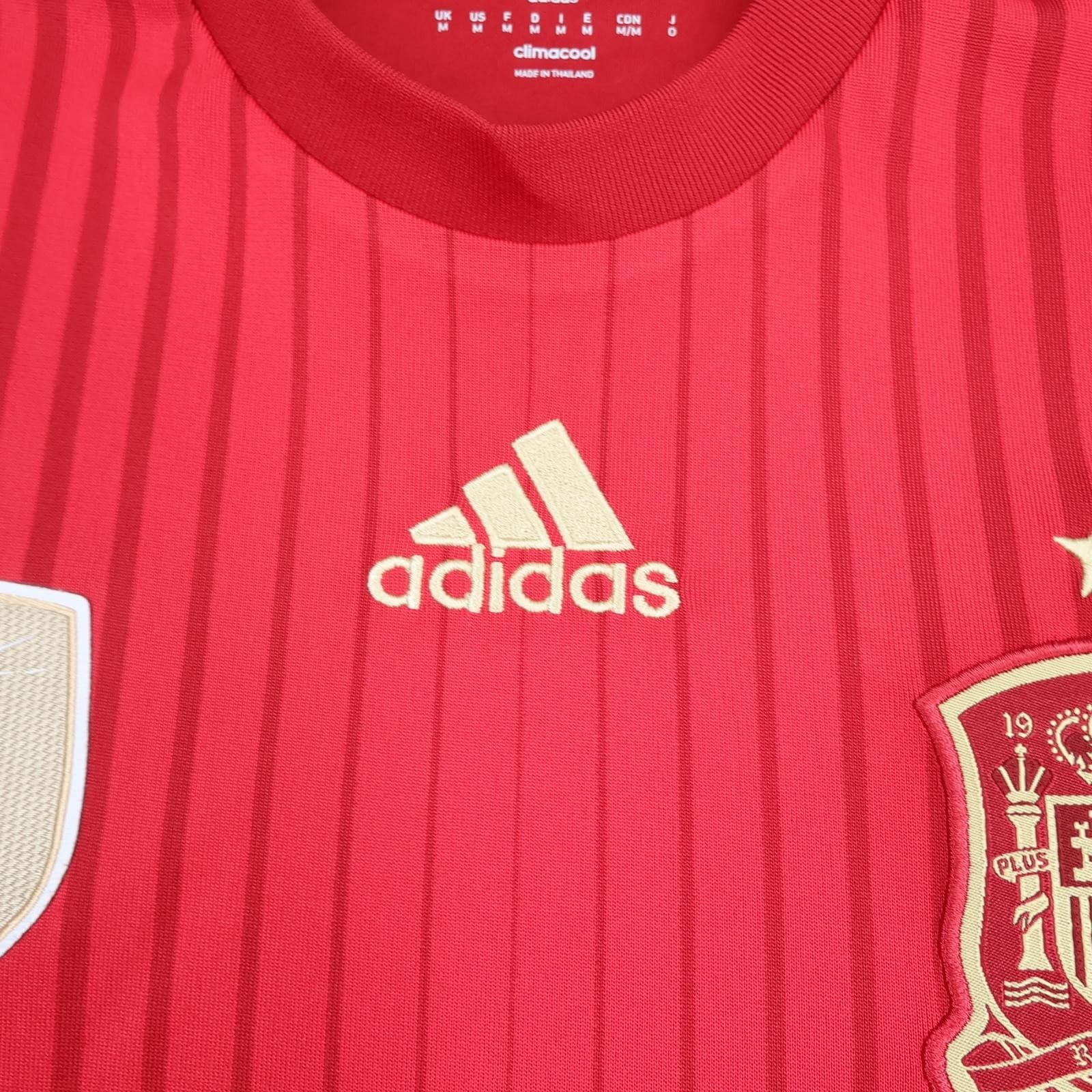 Spain Home Shirt Mens Medium Red 2013 2015 Football Adidas Climacool Jersey photo 4