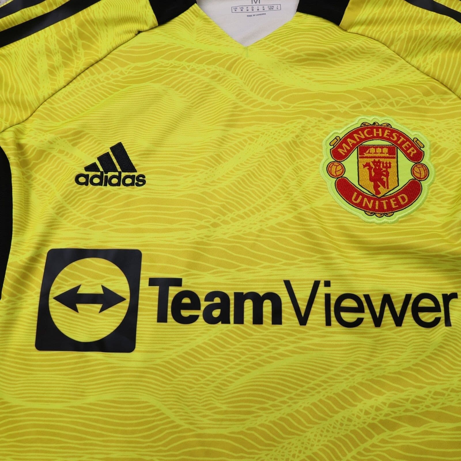 Manchester United Shirt Medium Yellow Goalkeeper Kit 2021 2022 Adidas Jersey photo 3