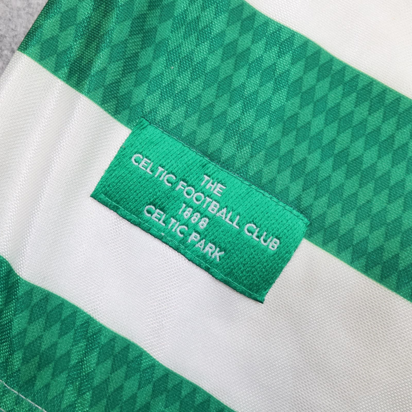 Celtic Football Shirt Extra Large Green Striped Home Kit 1997 1998 Umbro Jersey photo 11