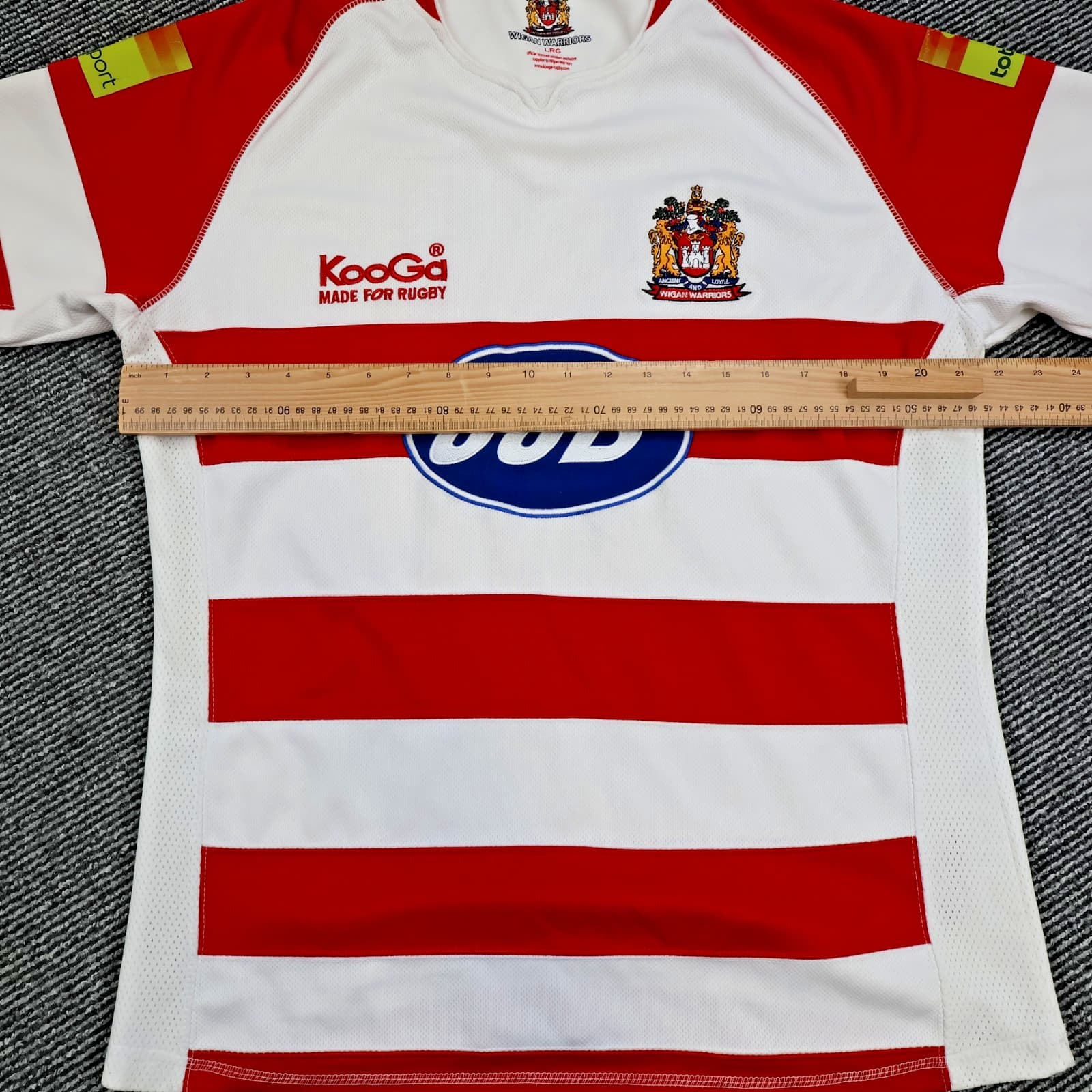 Wigan Warriors Rugby Shirt Large Red Striped Jersey 2013 2014 Kooga Jersey 44" photo 8