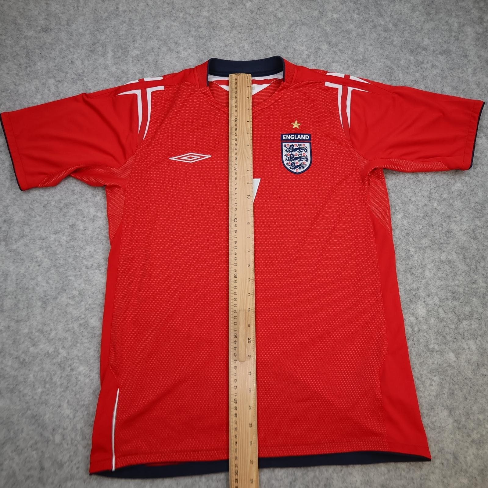 Vintage England Away Shirt Mens Medium Red 2004 2006 Football Umbro Beckham 7 photo 16