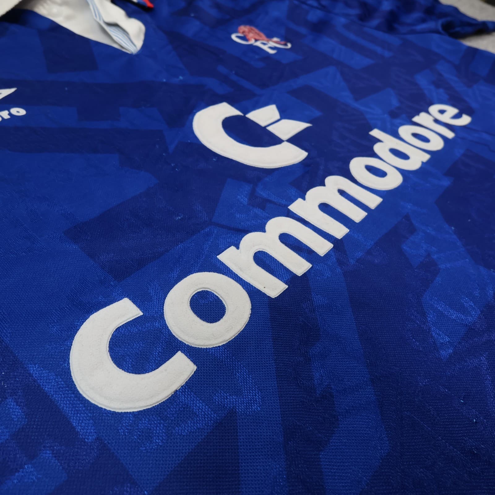 Vintage Chelsea Shirt Large Blue Home Shirt 1991 1993 Umbro Commodore Jersey photo 7