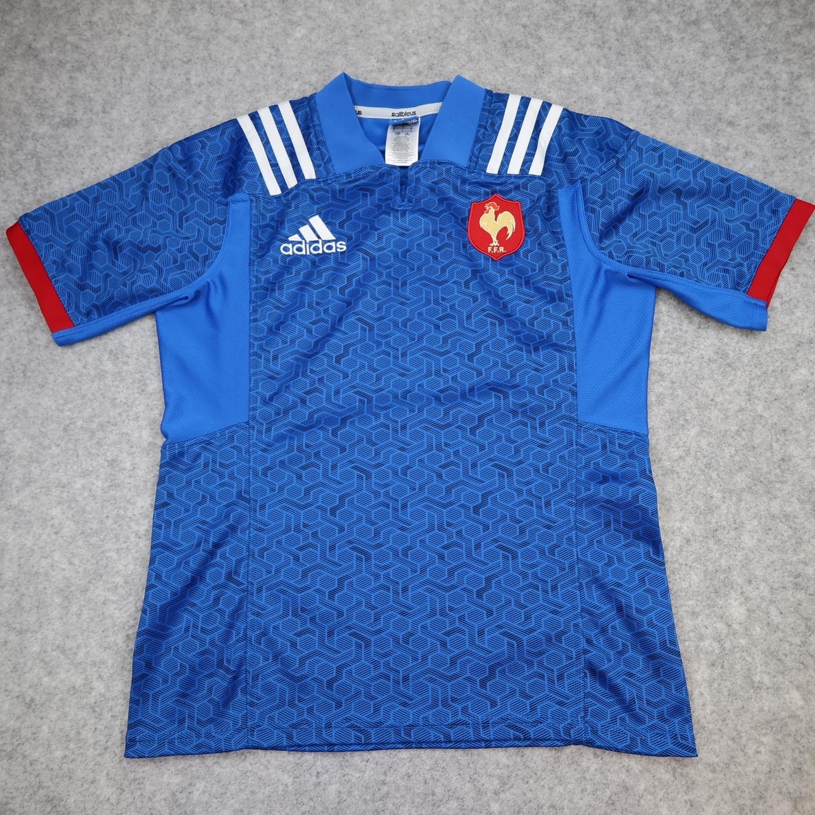 France Rugby Shirt Mens Large Blue Rugby Union Adidas 2017 2018 Climalite Jersey
