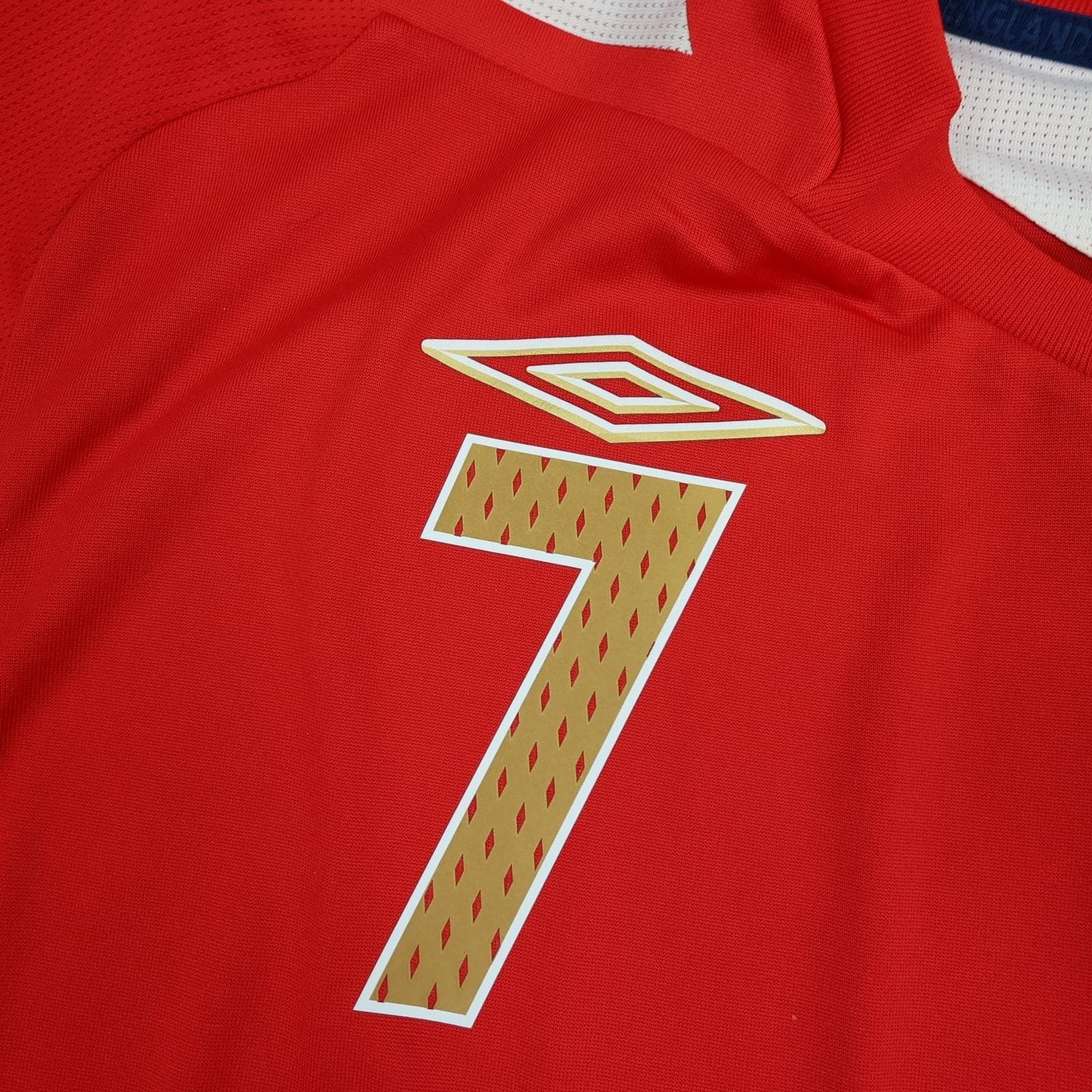 England Away Shirt Mens 2XL Red 2006 Football Umbro Beckham 7 Jersey Top photo 7