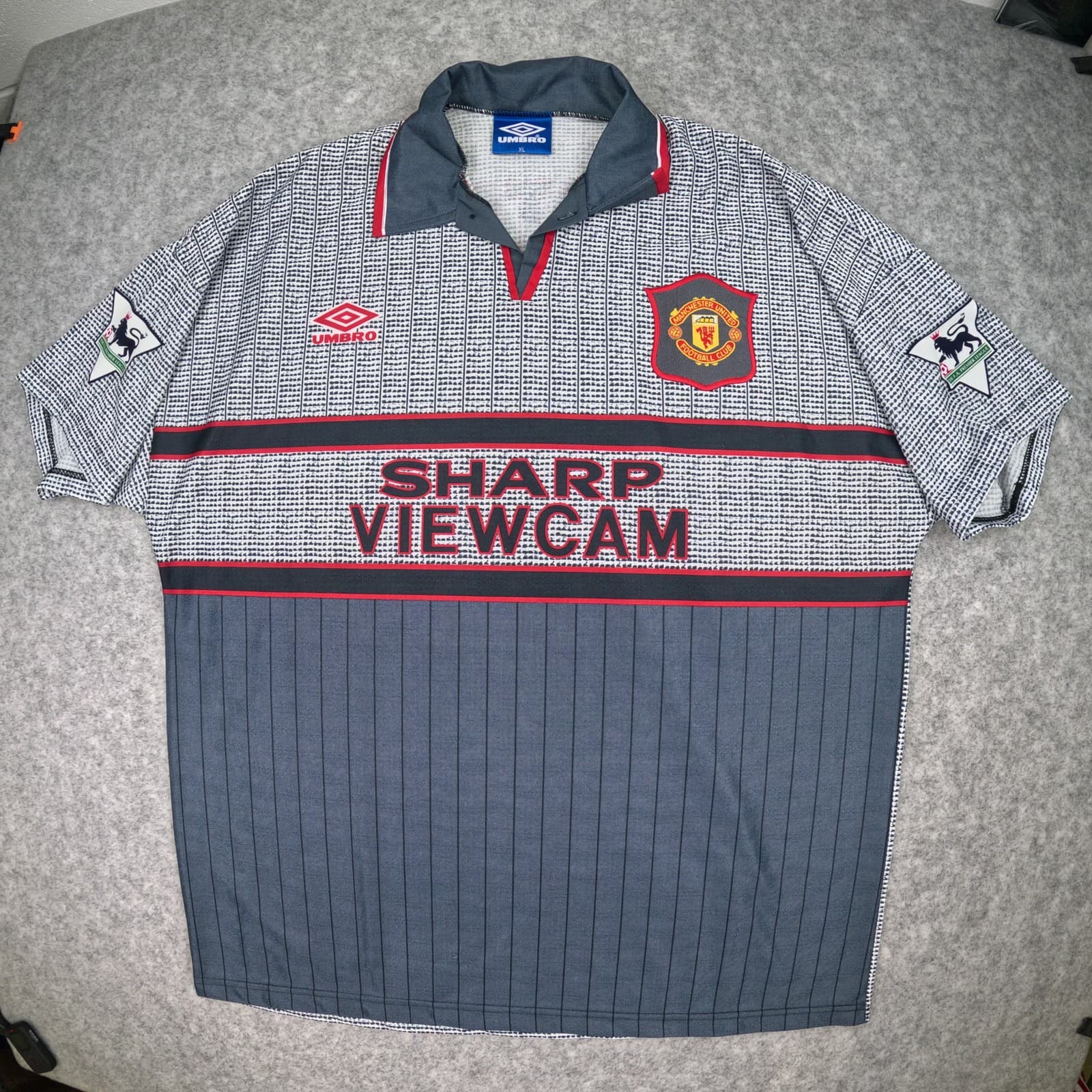Manchester United Football Shirt Large Away 1995 1996 Umbro Cantona 7 Jersey photo 2