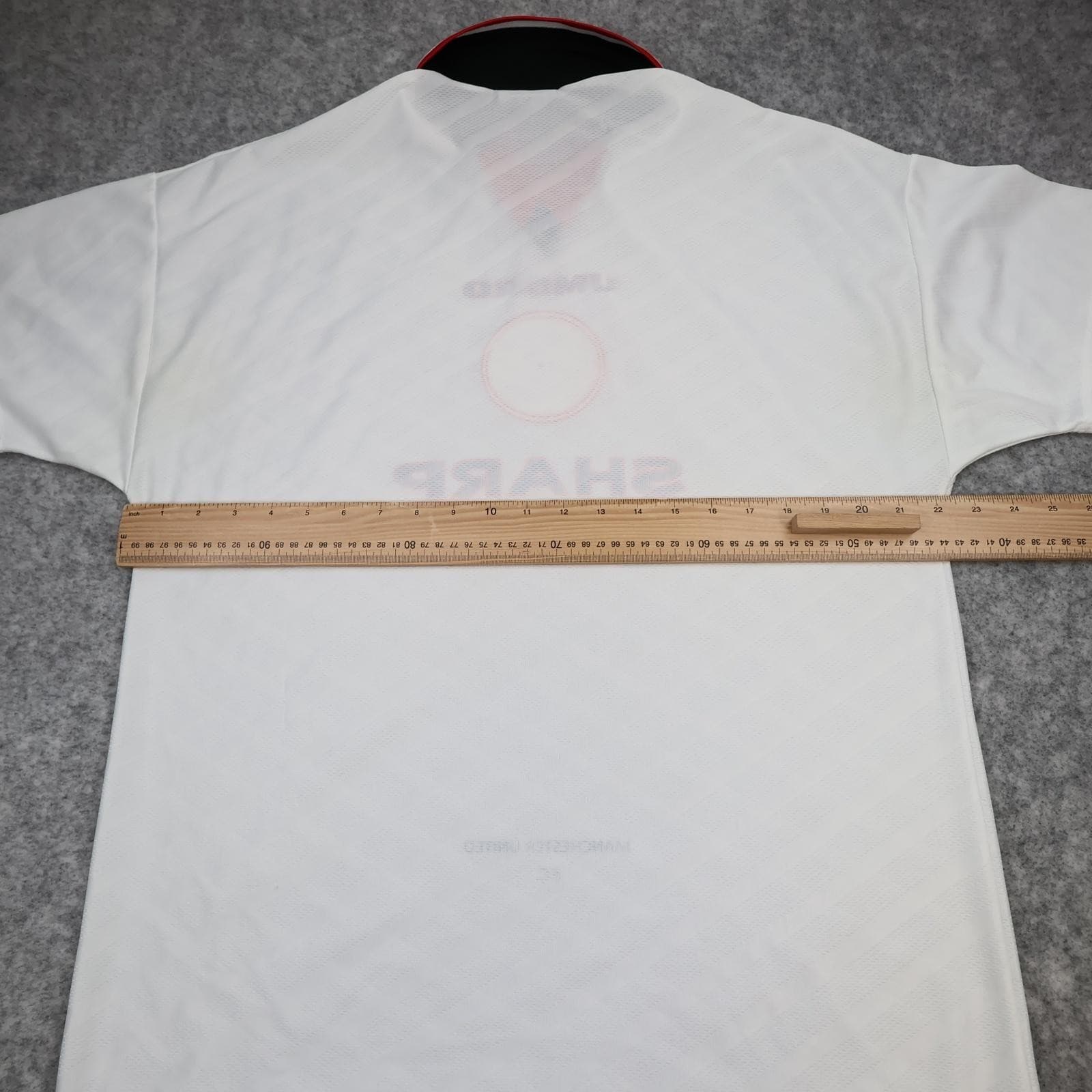 Vintage Manchester United Shirt Mens Large White Away Umbro Sharp 1996 1997 90s photo 8