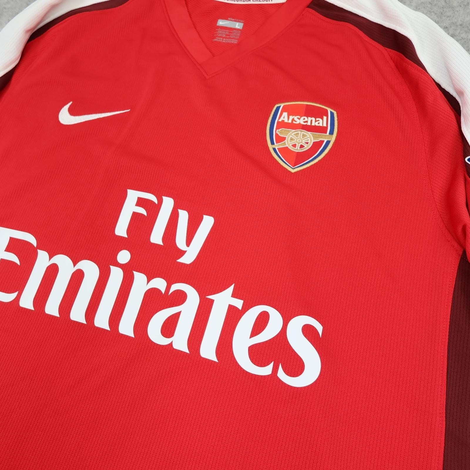 Arsenal Shirt Mens Large Red Home 2008 2010 Nike Wilshere 19 Soccer Jersey photo 5