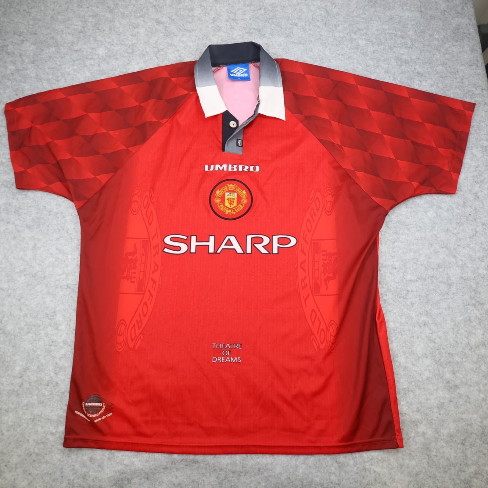 Vintage Manchester United Shirt Extra Large Red Home 1996 1998 Umbro Jersey