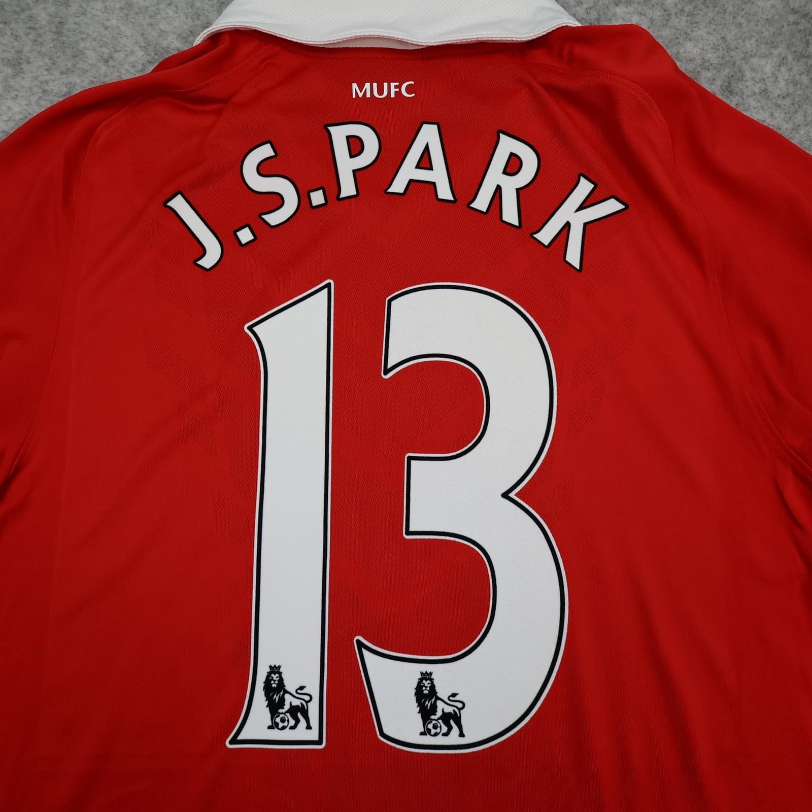 Manchester United Shirt Mens Medium Red Home EPL 2010 2011 Nike AON JS Park 13 photo 3