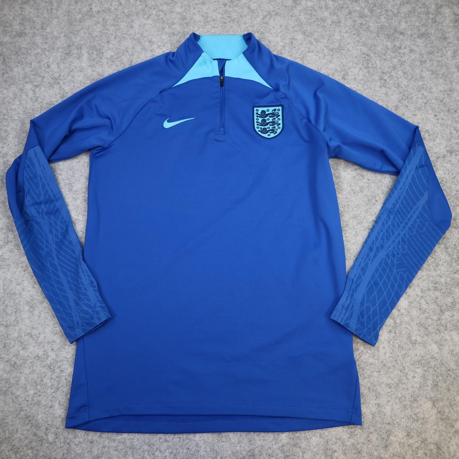 England Training Drill Top Mens Medium Blue 2022 2023 Nike Pullove 1/4 Zip